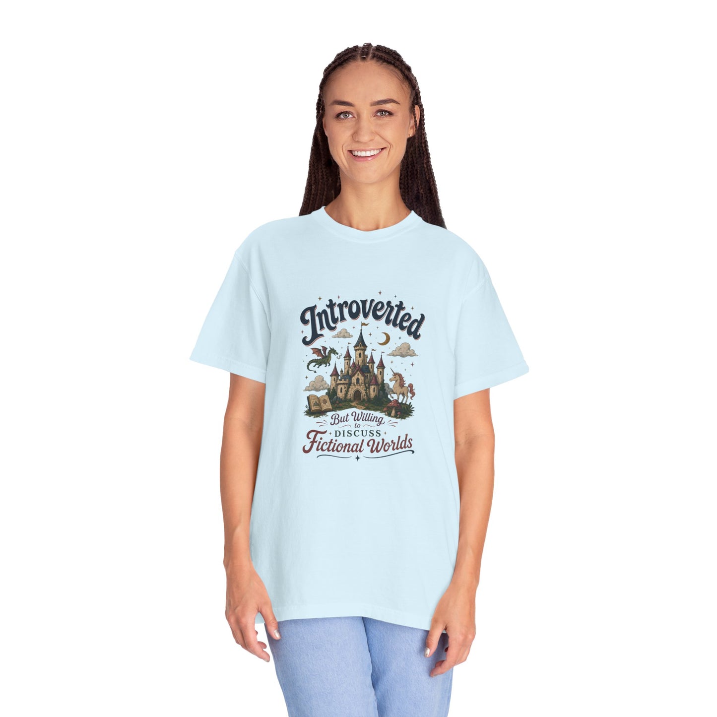 "Introverted But Willingly Discuss Fictional Worlds" Fantasy Lovers T-Shirt