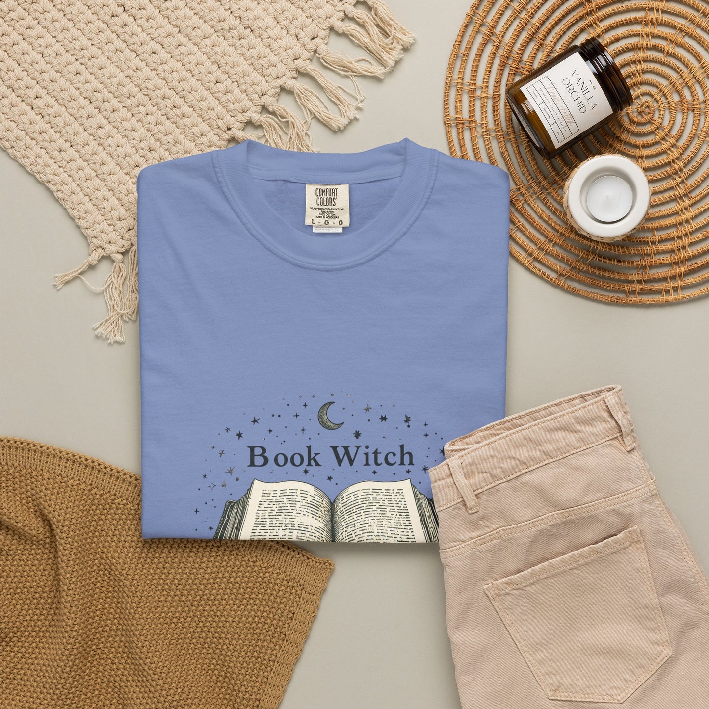 "Book Witch" T-Shirt — Vintage Open Spellbook Design for Readers & Witches