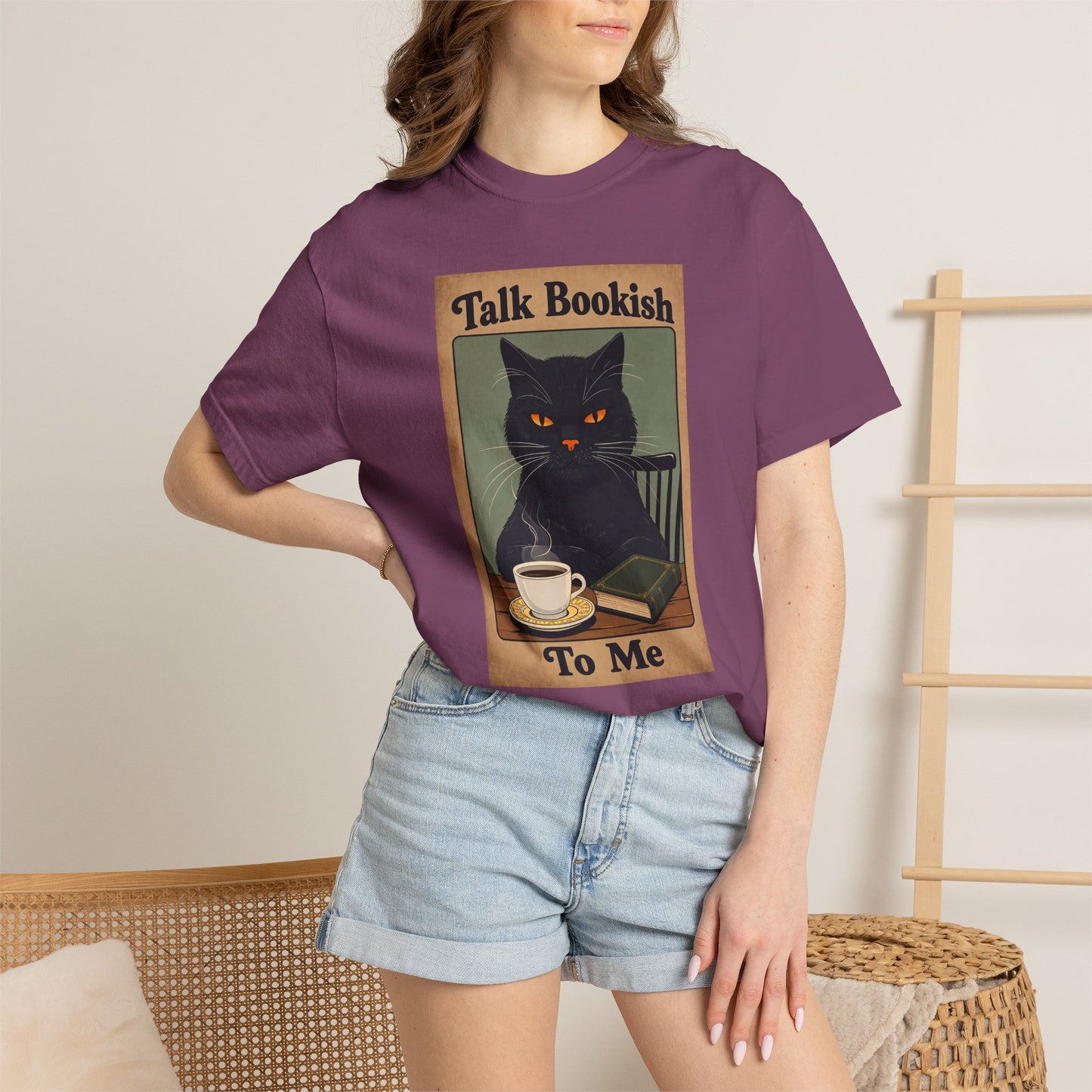 "Talk Bookish To Me" Cat T-Shirt