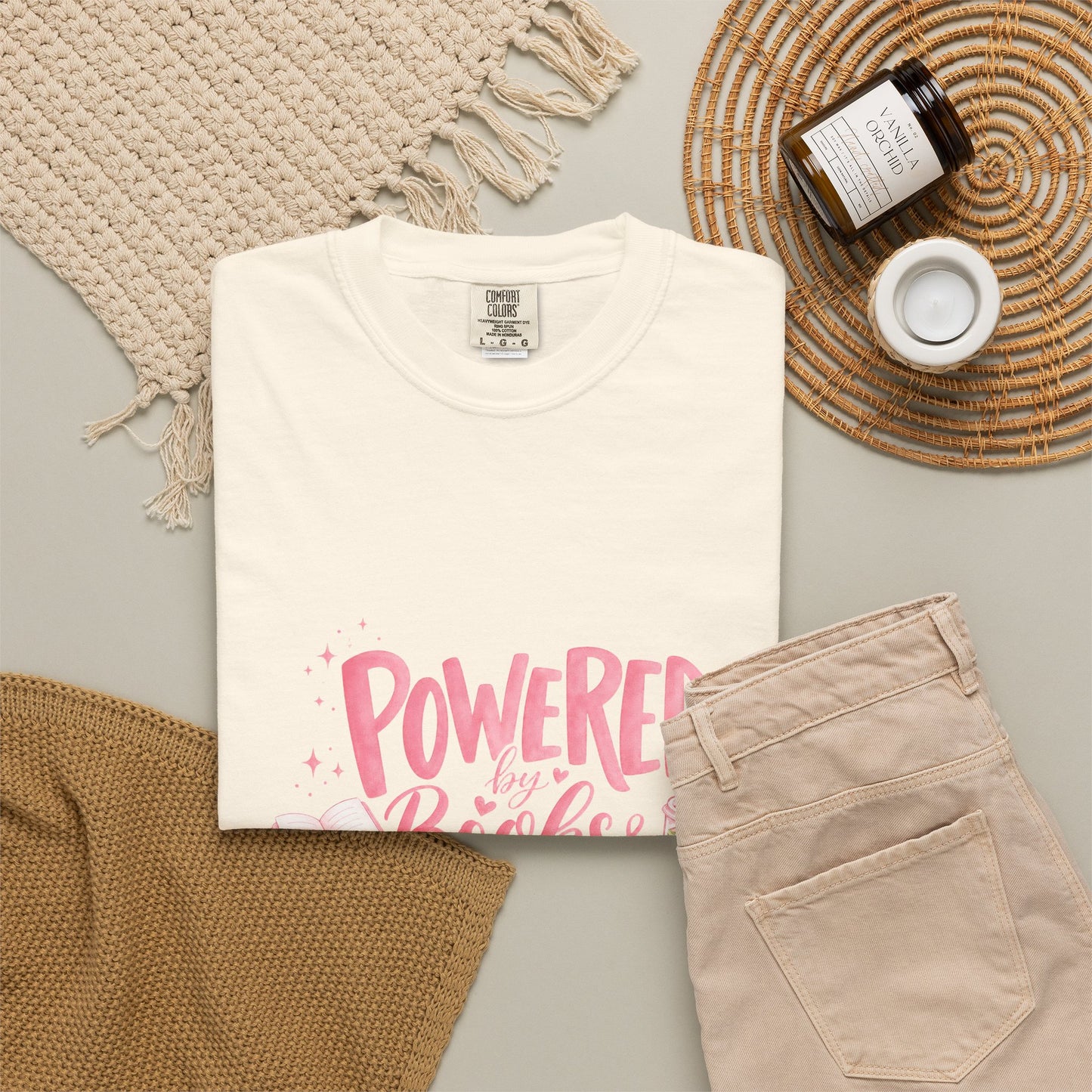 "Powered by Books & Matcha" T-Shirt