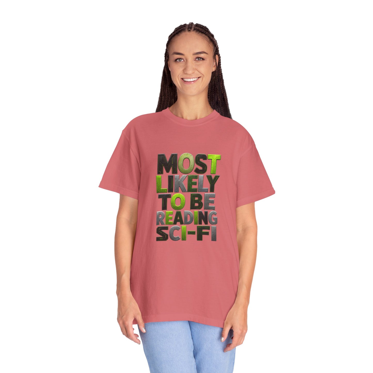 "Most Likely To Be Reading Sci‑Fi" T-Shirt for Science Fiction Book Lovers