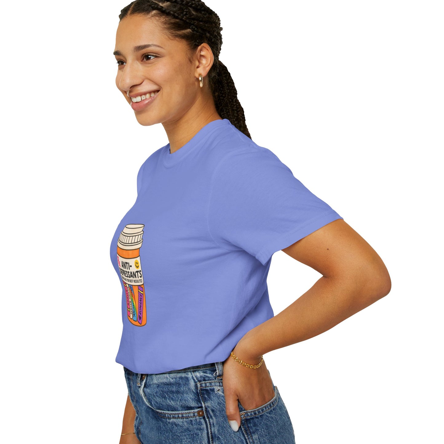 T-Shirt — "Anti-Depressants" Coffee & Books Graphic Tee