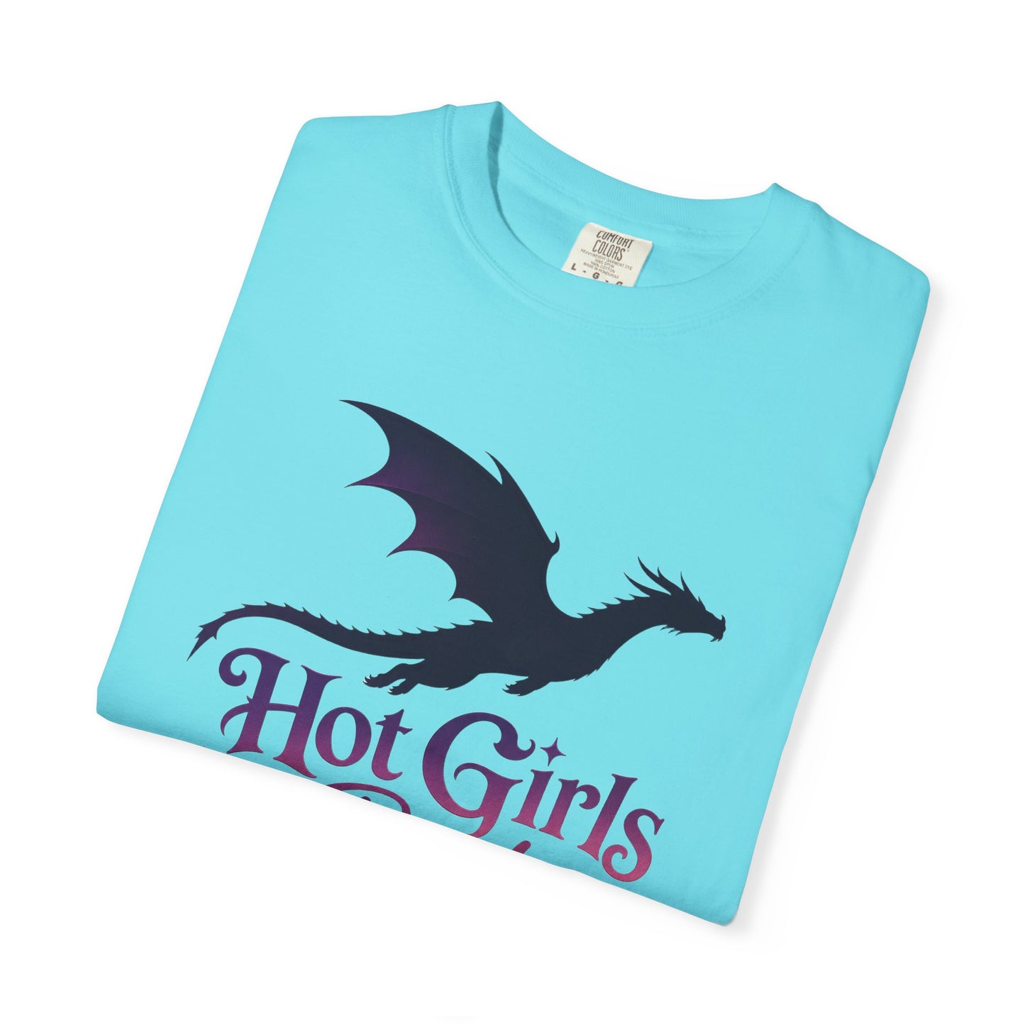 Fantasy Reader T‑Shirt — "Hot Girls Read Fantasy" Dragon Graphic