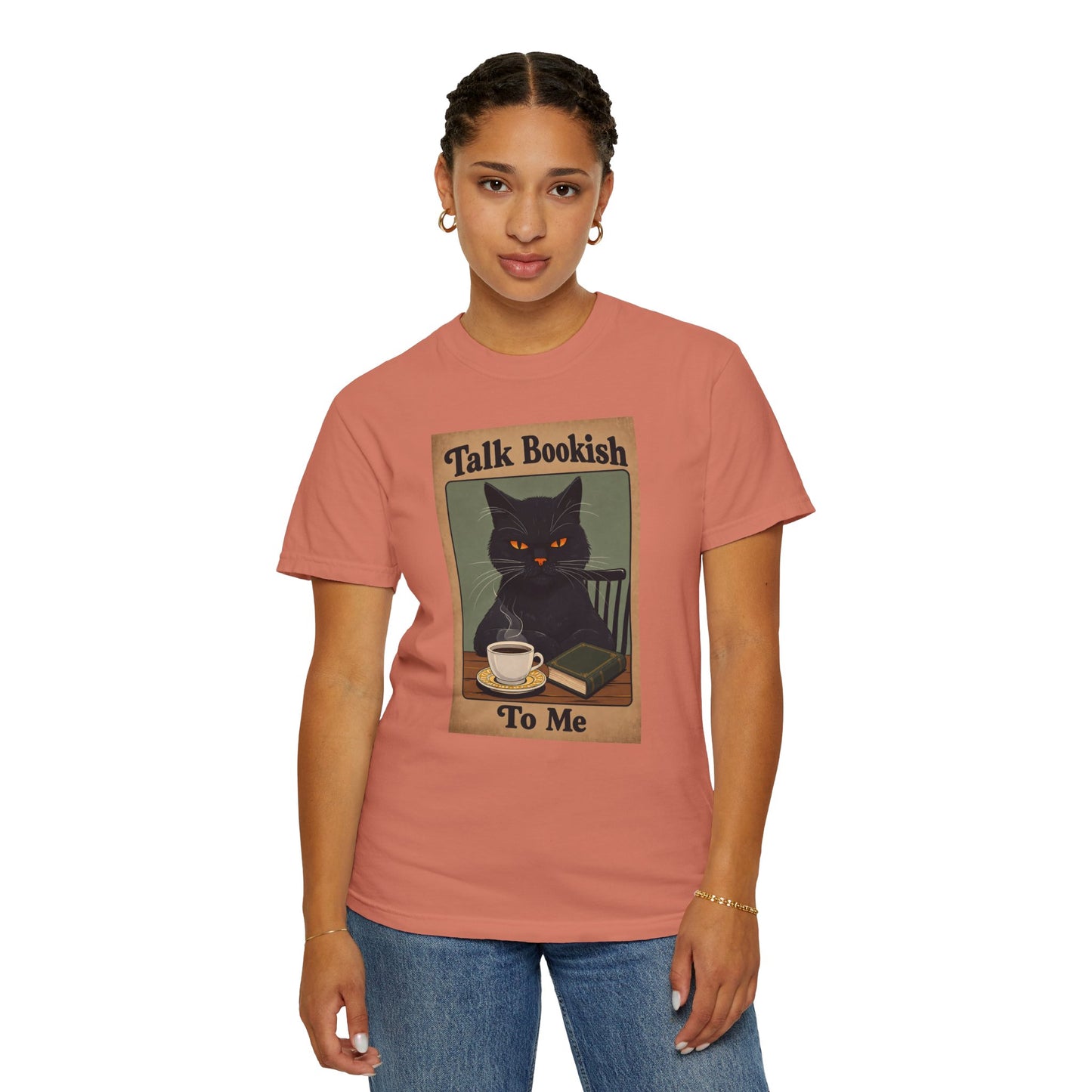 "Talk Bookish To Me" Cat T-Shirt