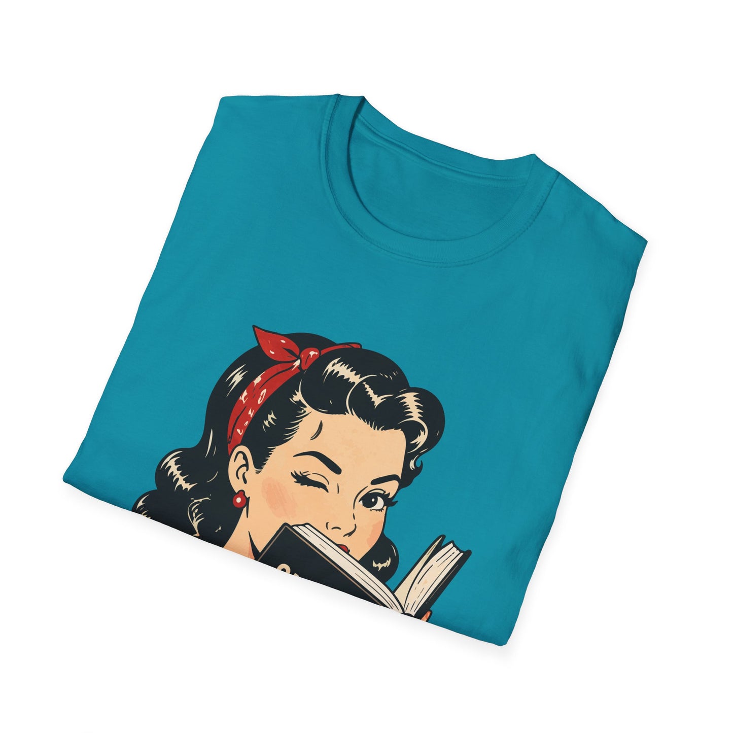 Lightweight Fabric - Vintage Pin-up Reading Tee — "Smutty Content" Graphic T-Shirt