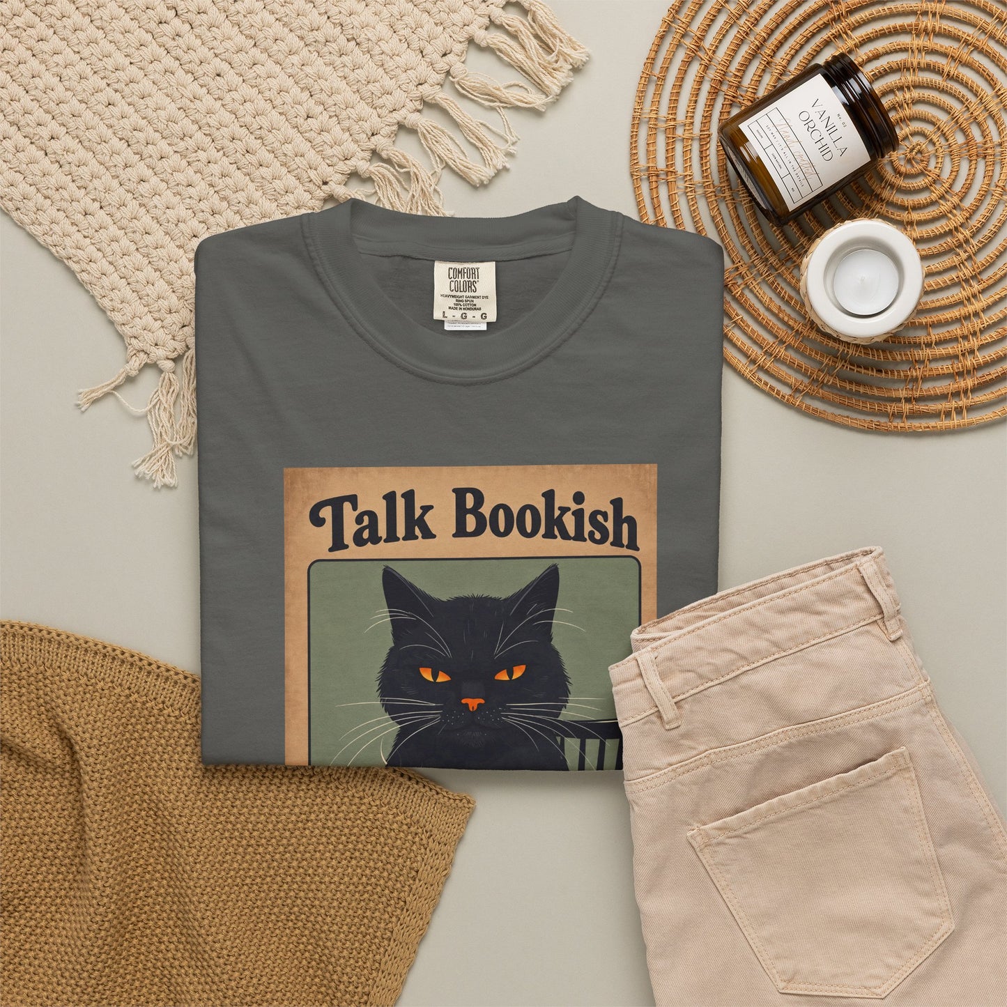 "Talk Bookish To Me" Cat T-Shirt
