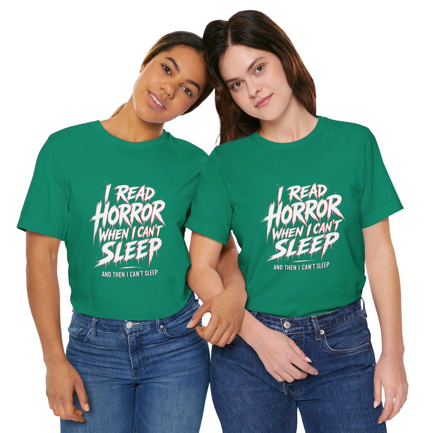 Airlume Cotton - Horror Reader Tee — "I Read Horror When I Can’t Sleep" Graphic T-Shirt