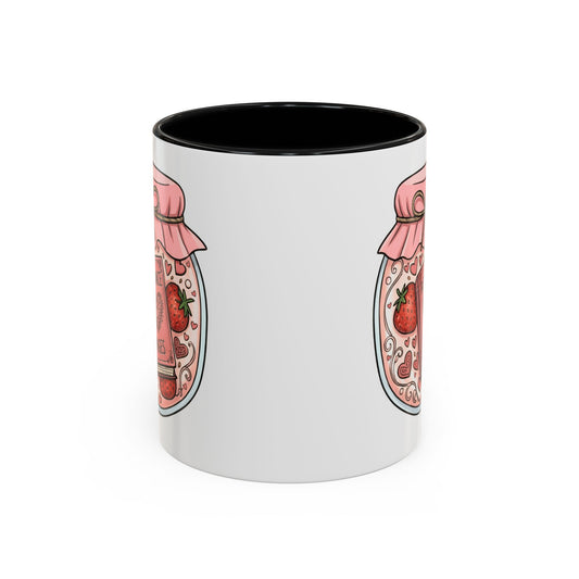 "Romance Pages" Jam Jar Coffee Mug — Cute Strawberry Jam Romance Readers Mug (11/15oz)