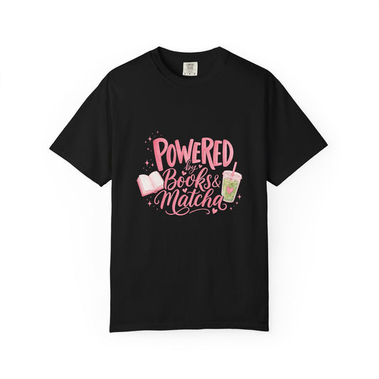 "Powered by Books & Matcha" T-Shirt