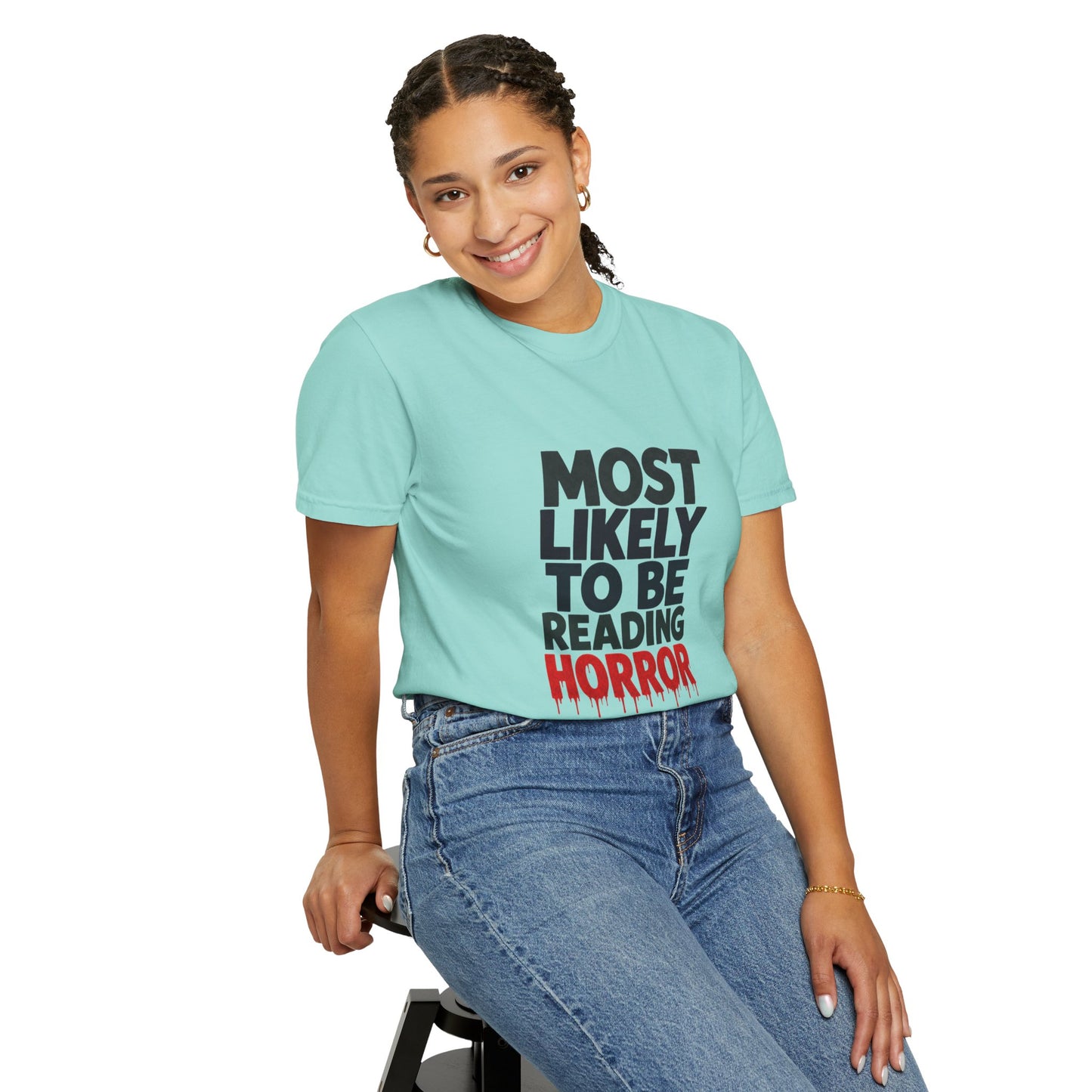Horror Reader T-Shirt — "Most Likely to Be Reading Horror" Graphic Tee