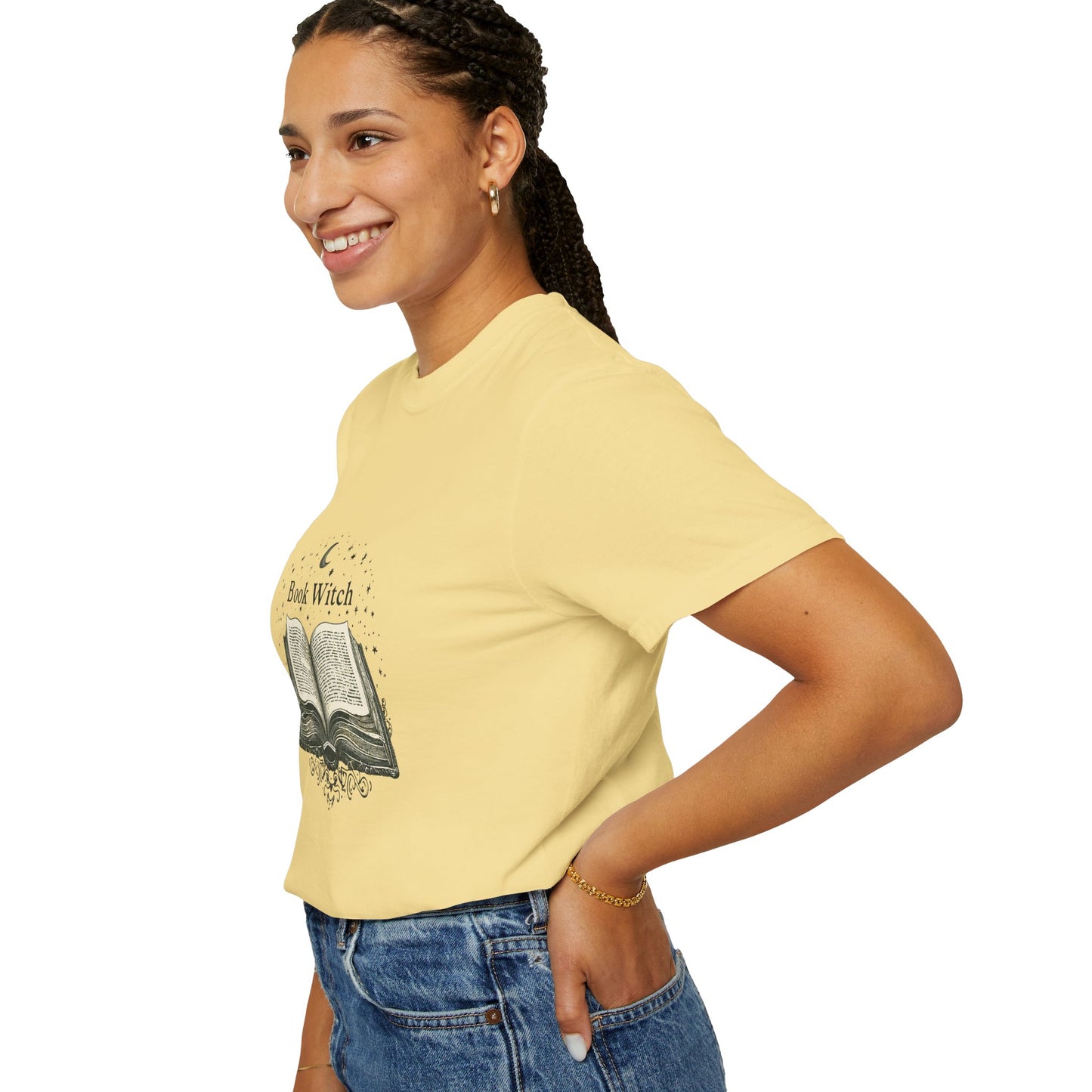 "Book Witch" T-Shirt — Vintage Open Spellbook Design for Readers & Witches