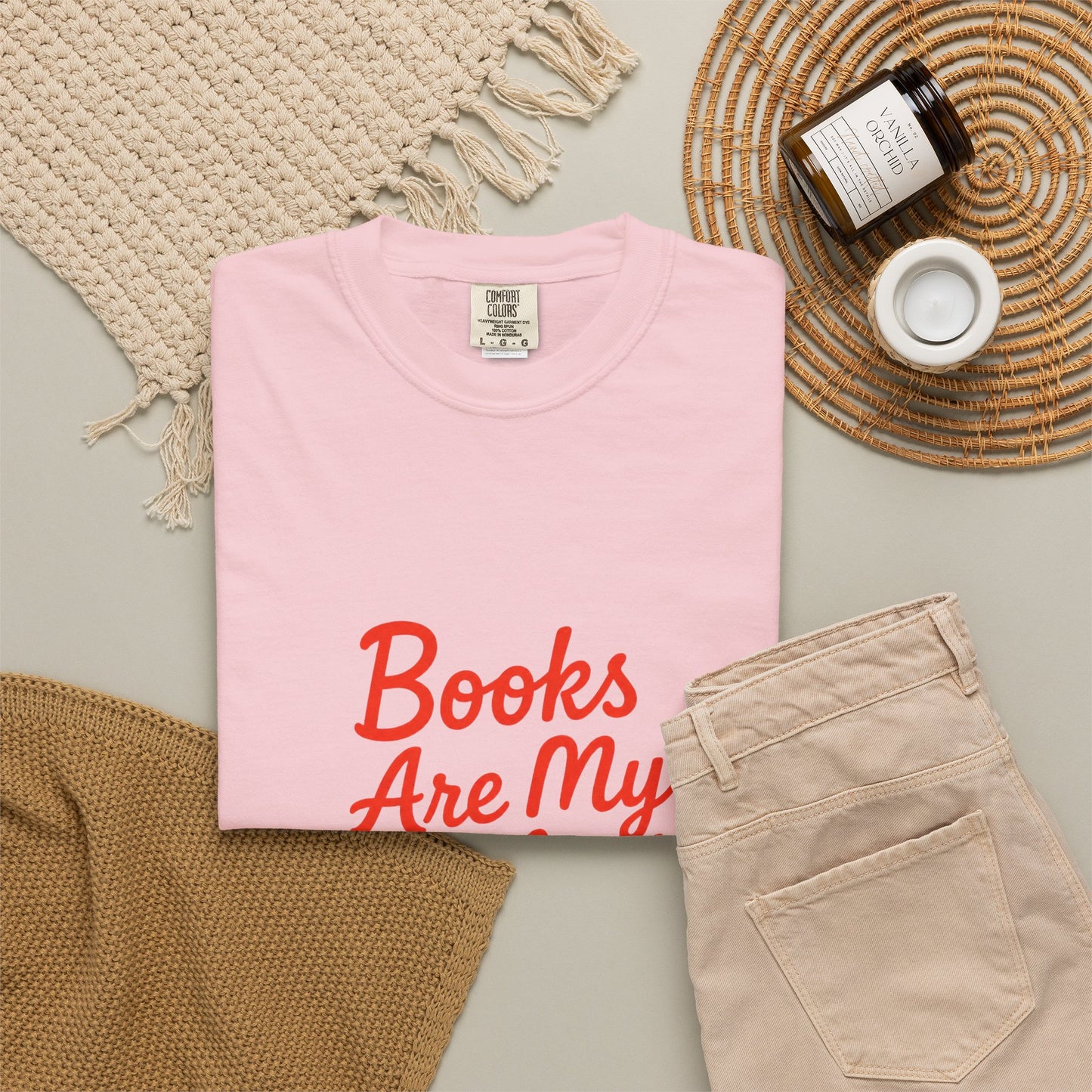 Books Are My Hyperfixation T-Shirt — Cute Red Script Reading Tee for Book Lovers