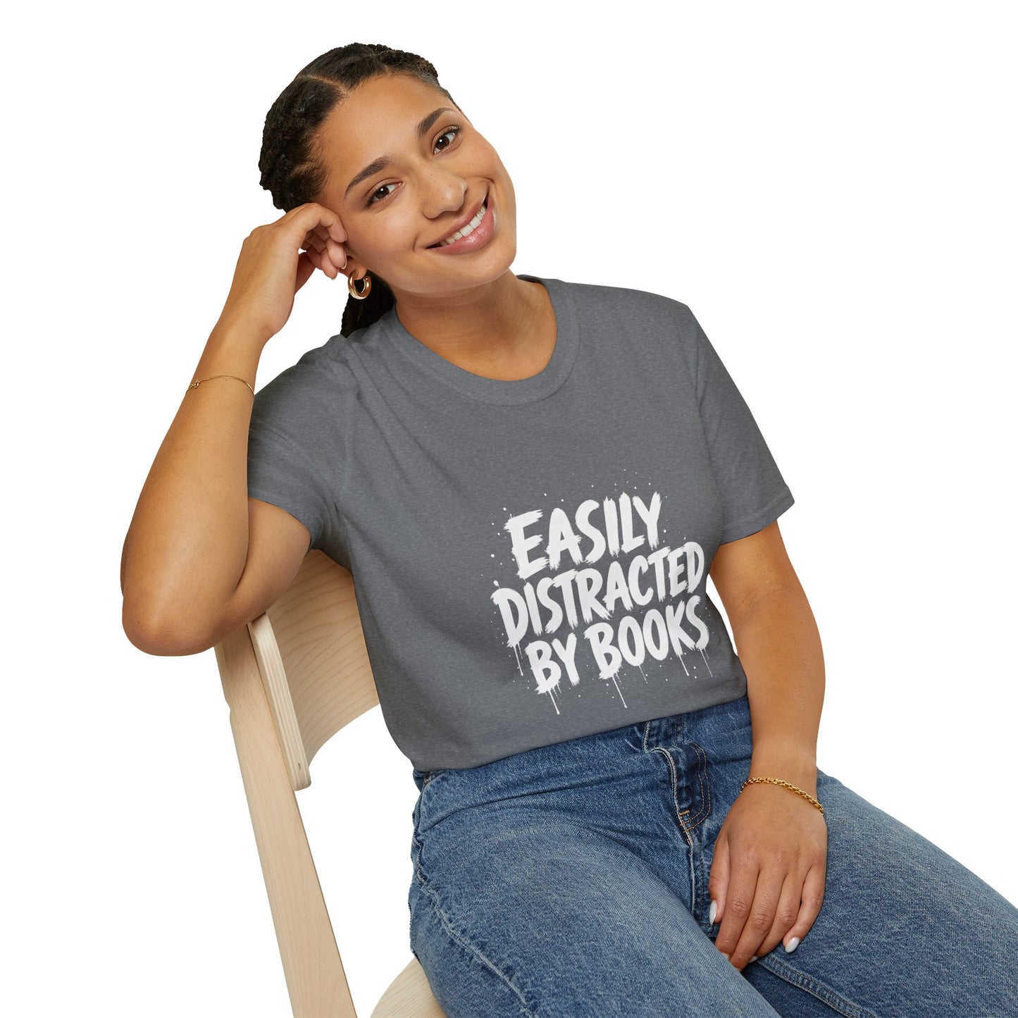 Lightweight Fabric - "Easily Distracted by Books" T‑Shirt
