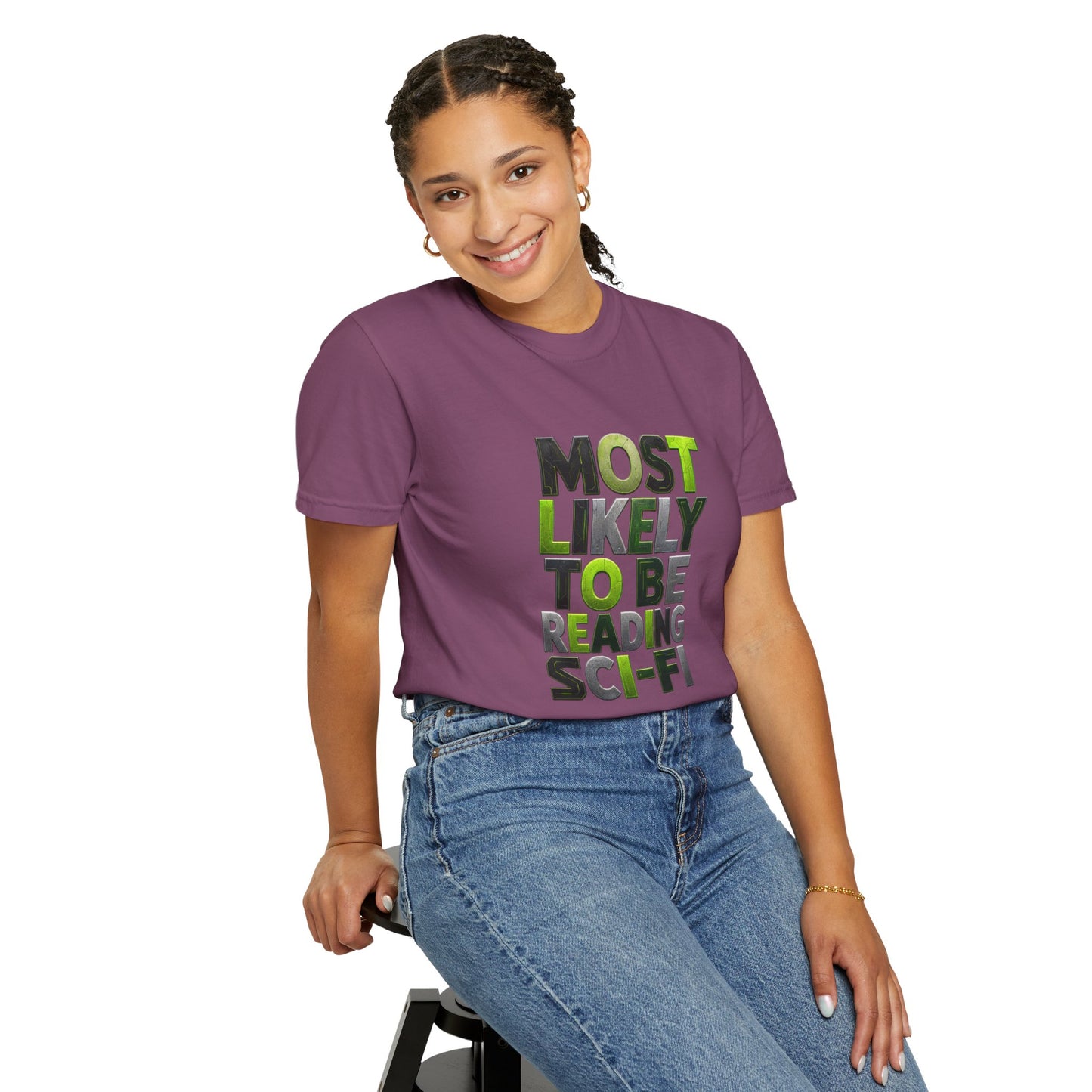 "Most Likely To Be Reading Sci‑Fi" T-Shirt for Science Fiction Book Lovers