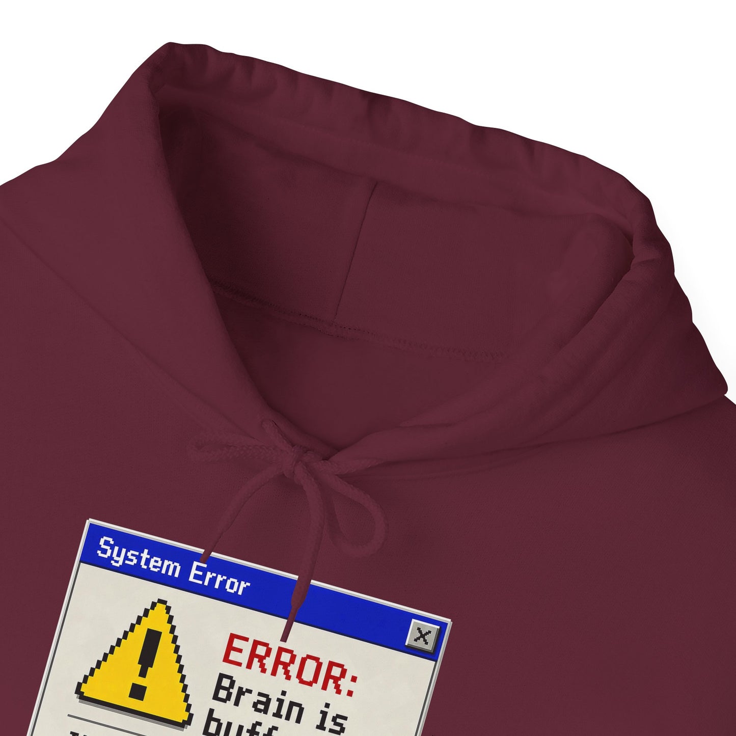 Neurospicy "ERROR: Brain is buffering" Retro Computer Alert Graphic Hoodie