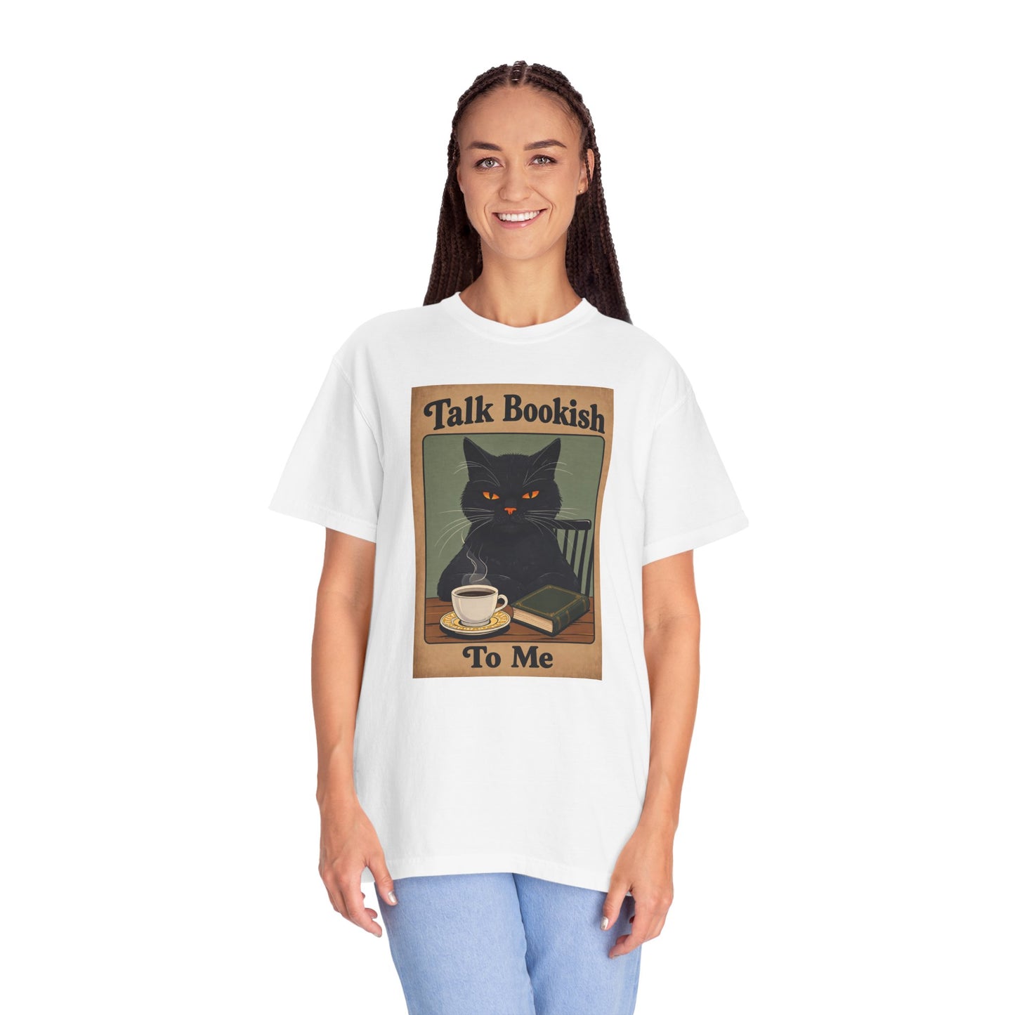 "Talk Bookish To Me" Cat T-Shirt