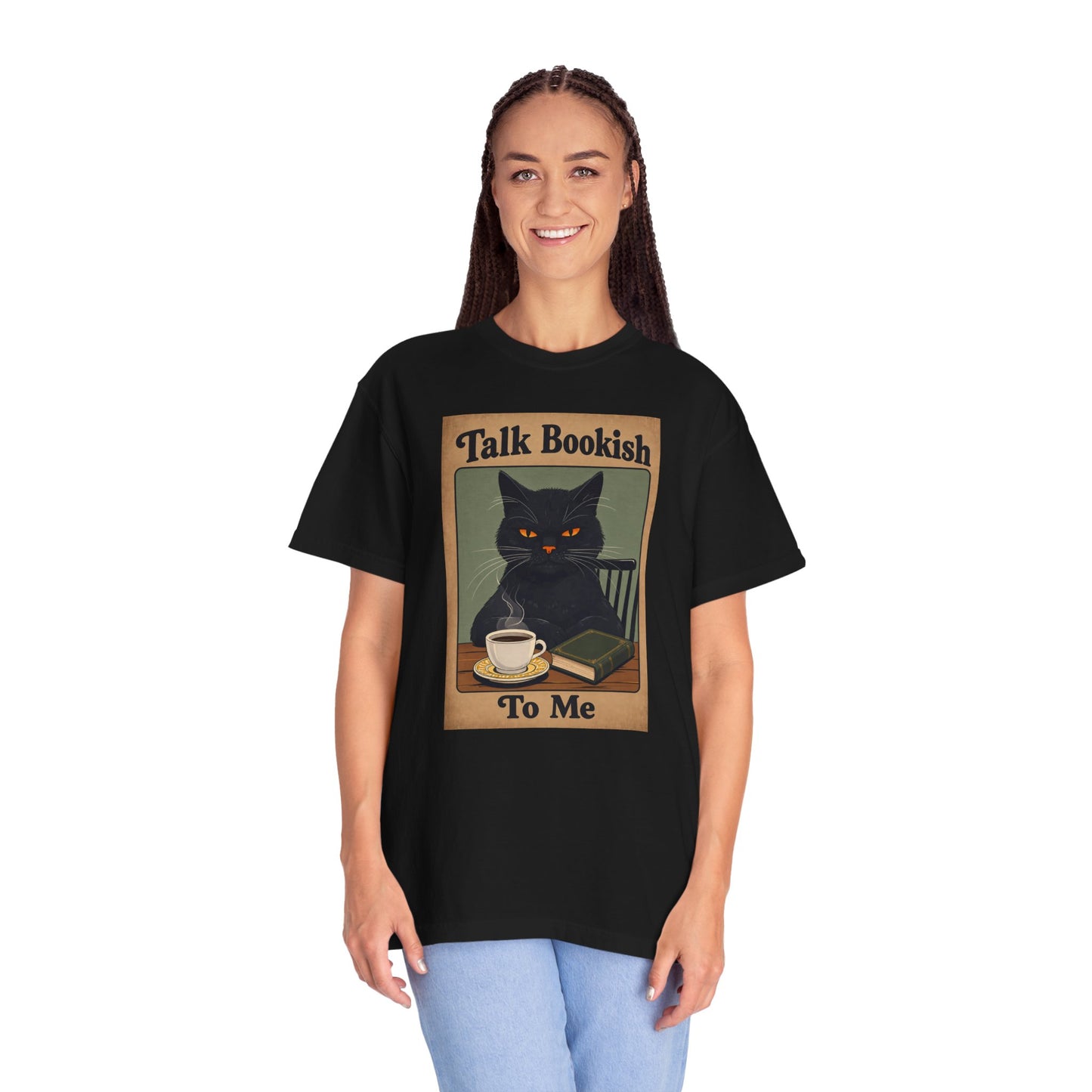"Talk Bookish To Me" Cat T-Shirt