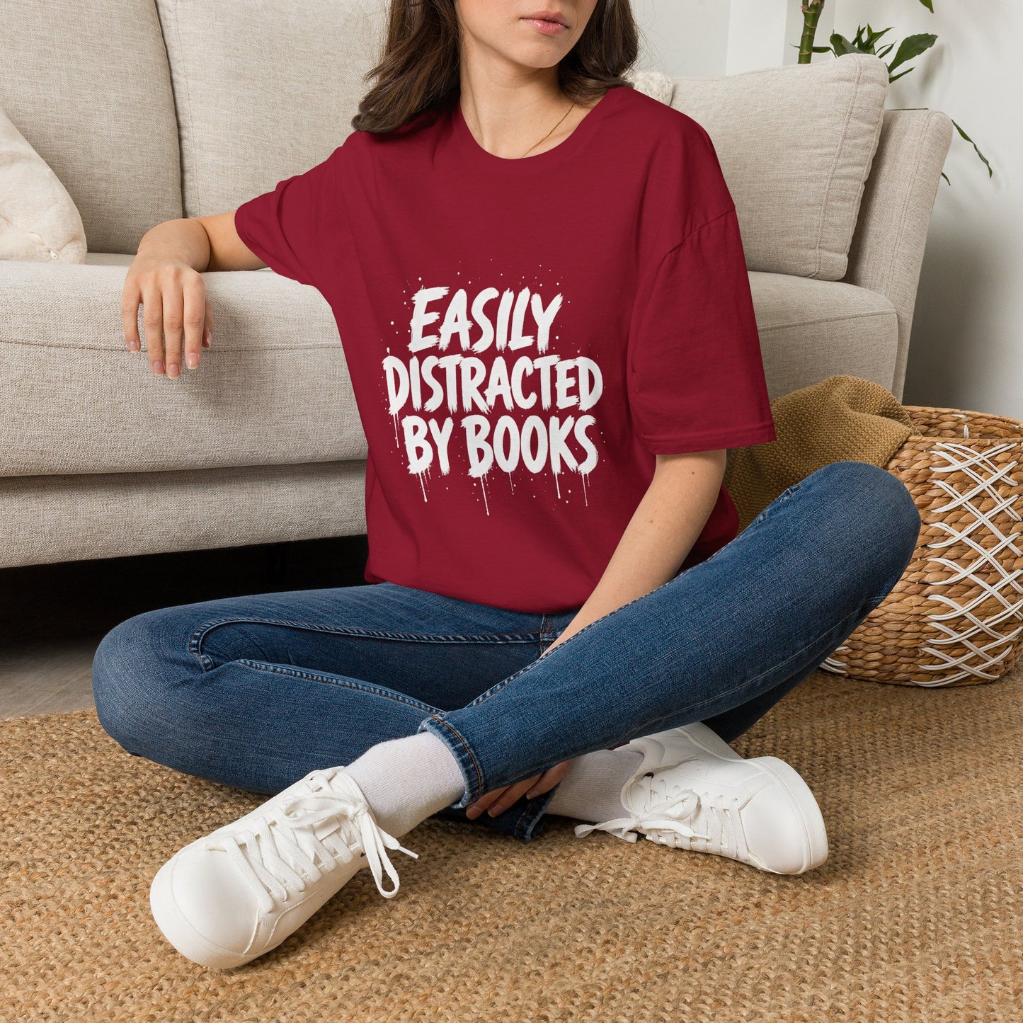 Lightweight Fabric - "Easily Distracted by Books" T‑Shirt