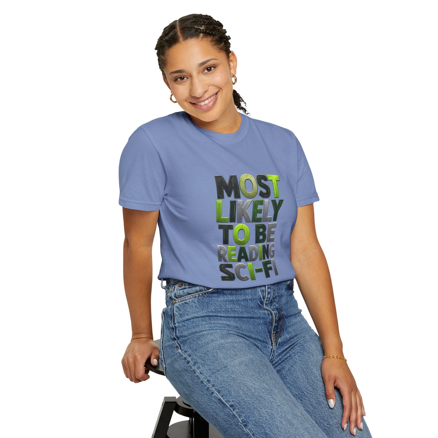 "Most Likely To Be Reading Sci‑Fi" T-Shirt for Science Fiction Book Lovers