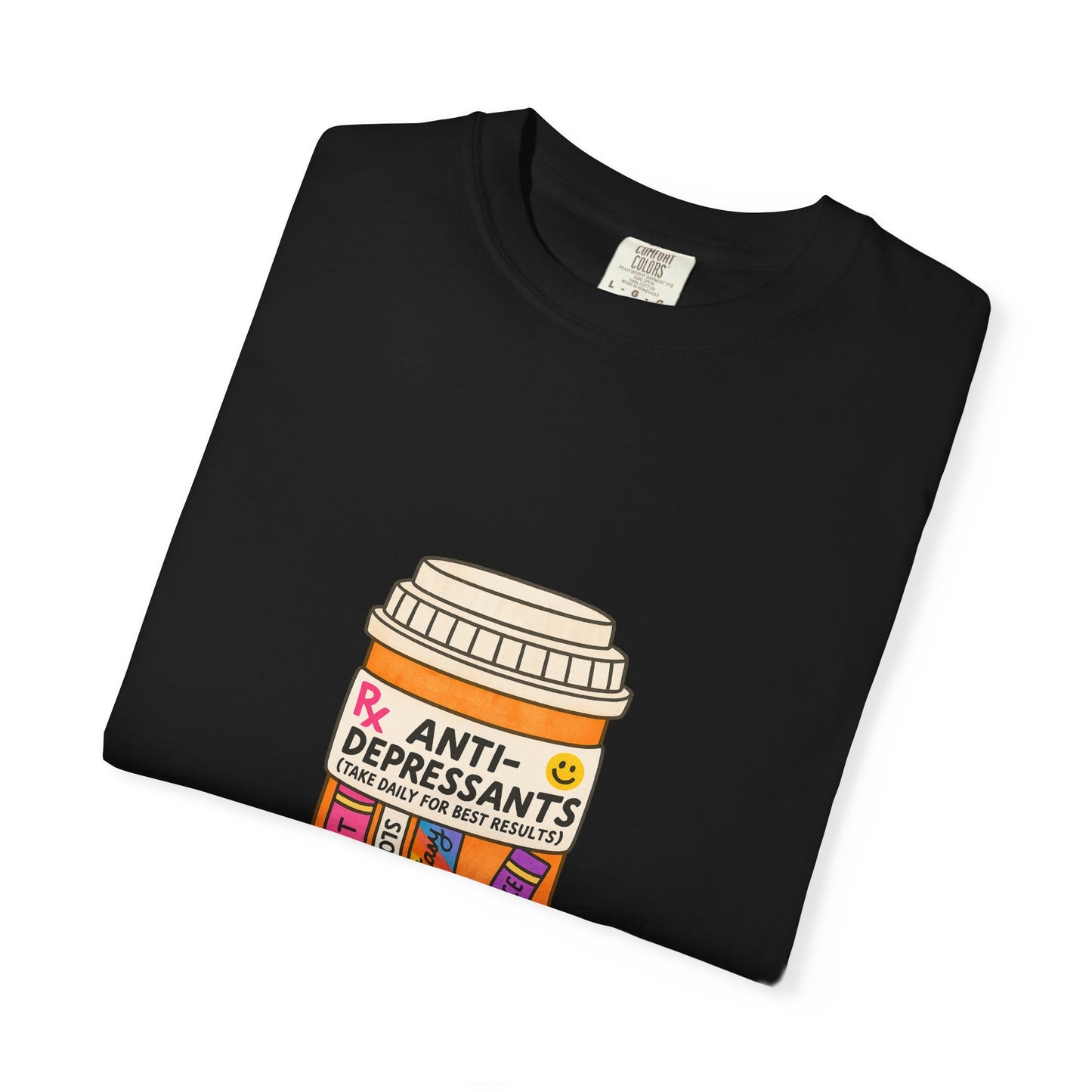 T-Shirt — "Anti-Depressants" Coffee & Books Graphic Tee