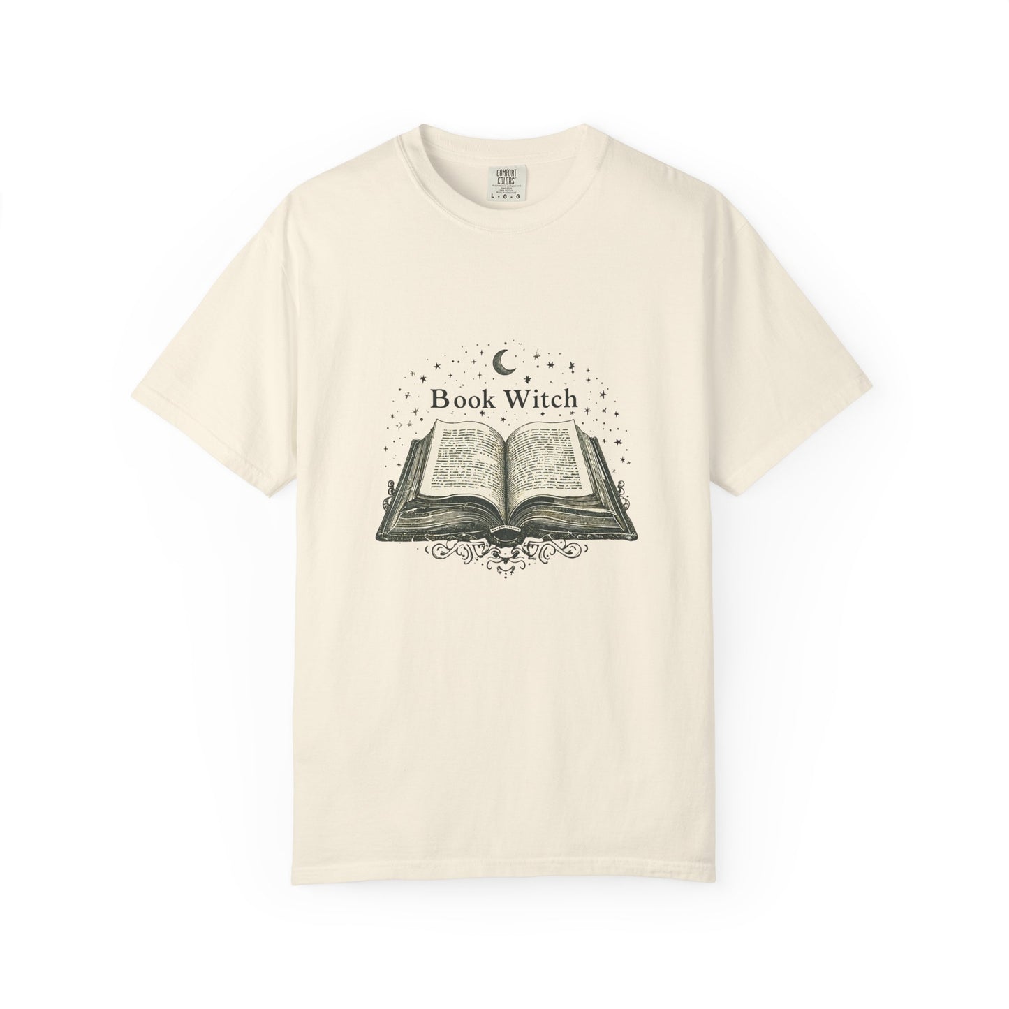 "Book Witch" T-Shirt — Vintage Open Spellbook Design for Readers & Witches