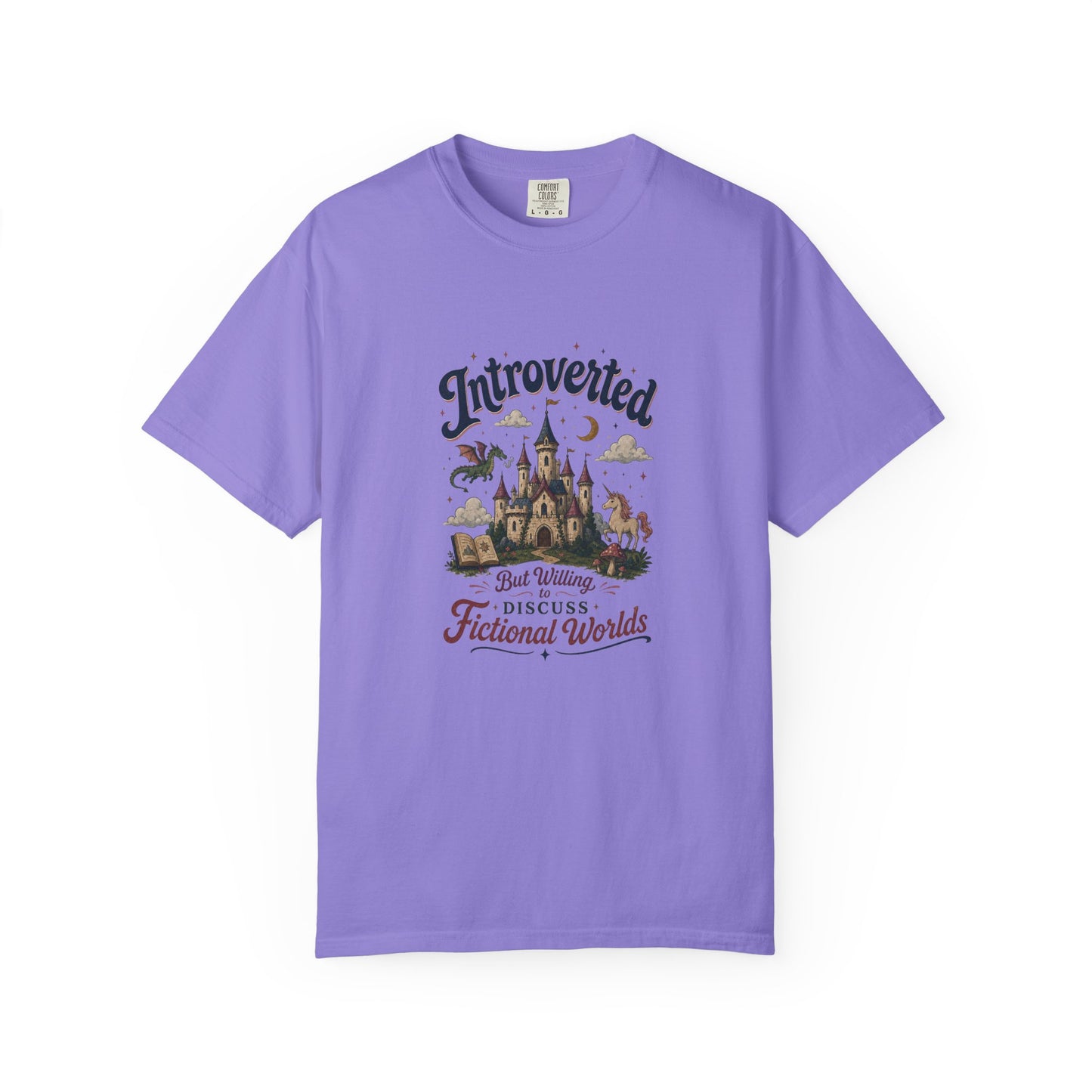 "Introverted But Willingly Discuss Fictional Worlds" Fantasy Lovers T-Shirt