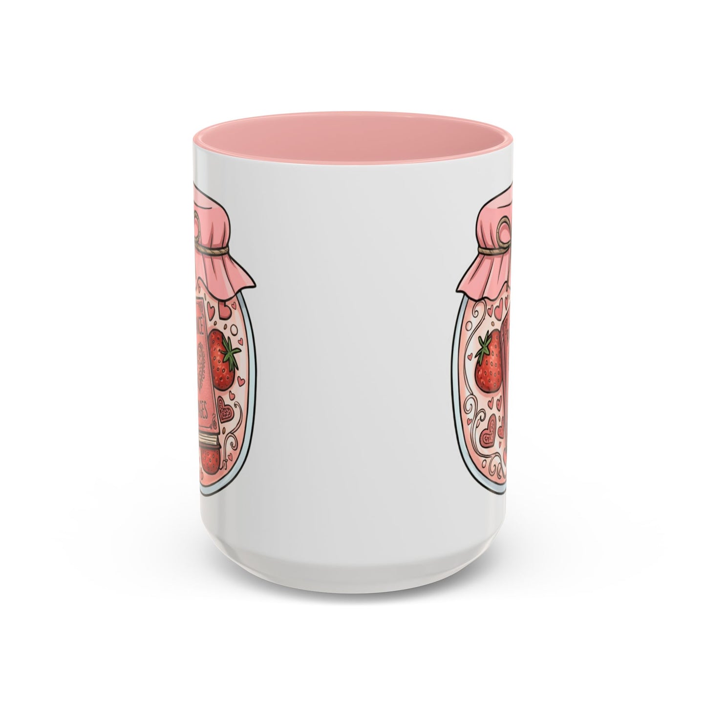 "Romance Pages" Jam Jar Coffee Mug — Cute Strawberry Jam Romance Readers Mug (11/15oz)