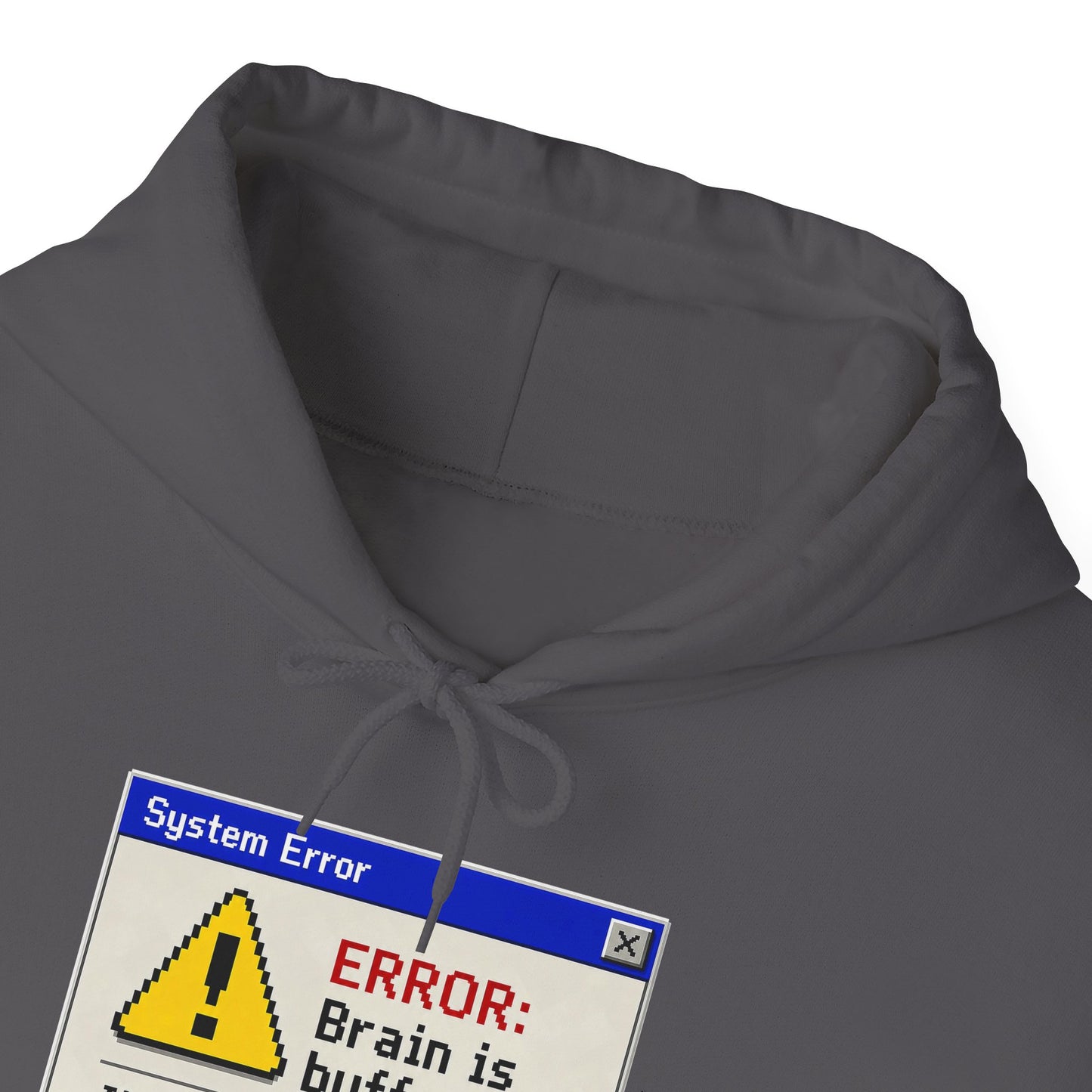 Neurospicy "ERROR: Brain is buffering" Retro Computer Alert Graphic Hoodie