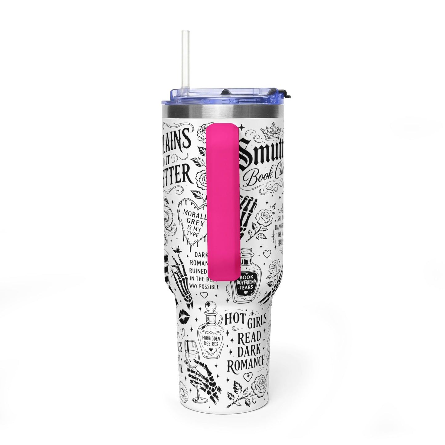 40oz Tumbler — "In My Dark Romance Era (Probably Smut)" Graphic Vacuum Travel Mug