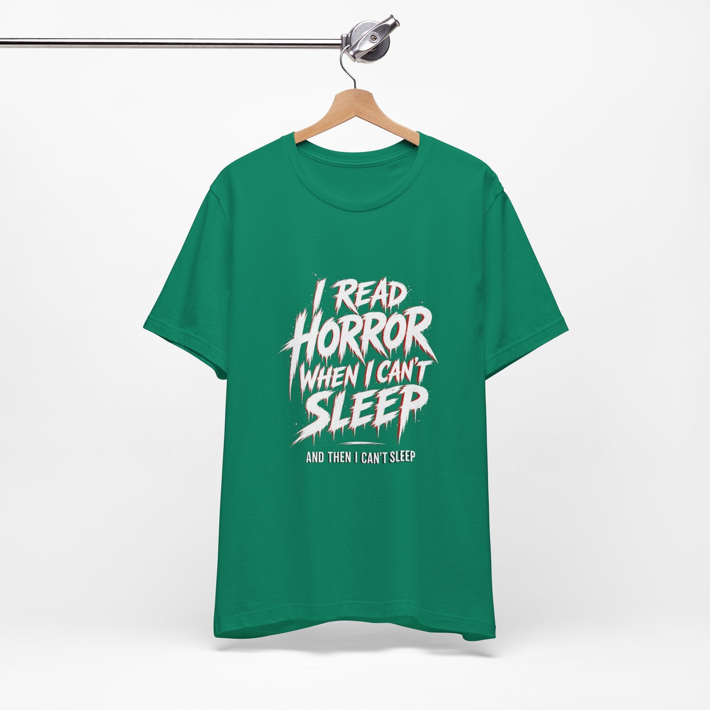 Airlume Cotton - Horror Reader Tee — "I Read Horror When I Can’t Sleep" Graphic T-Shirt