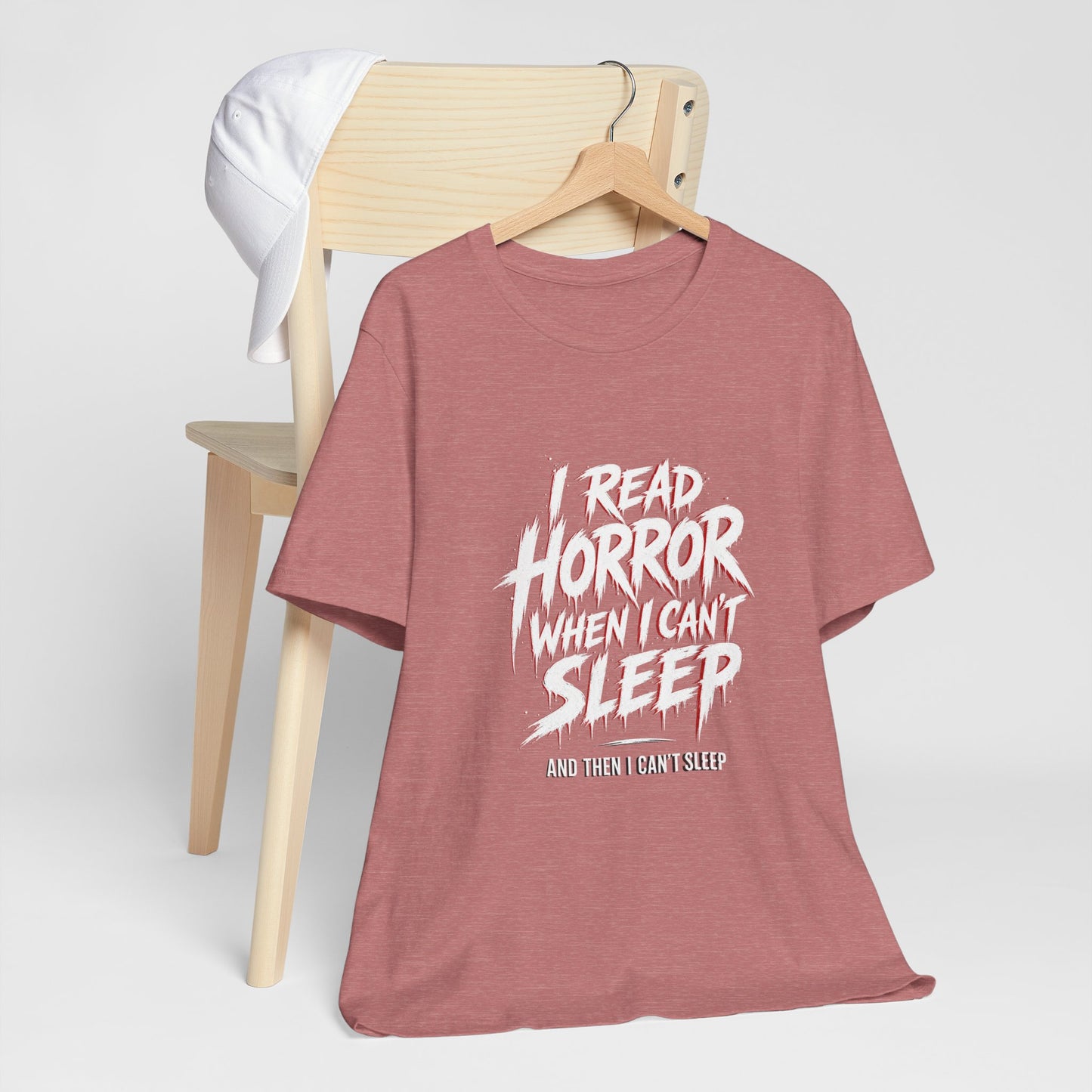 Airlume Cotton - Horror Reader Tee — "I Read Horror When I Can’t Sleep" Graphic T-Shirt