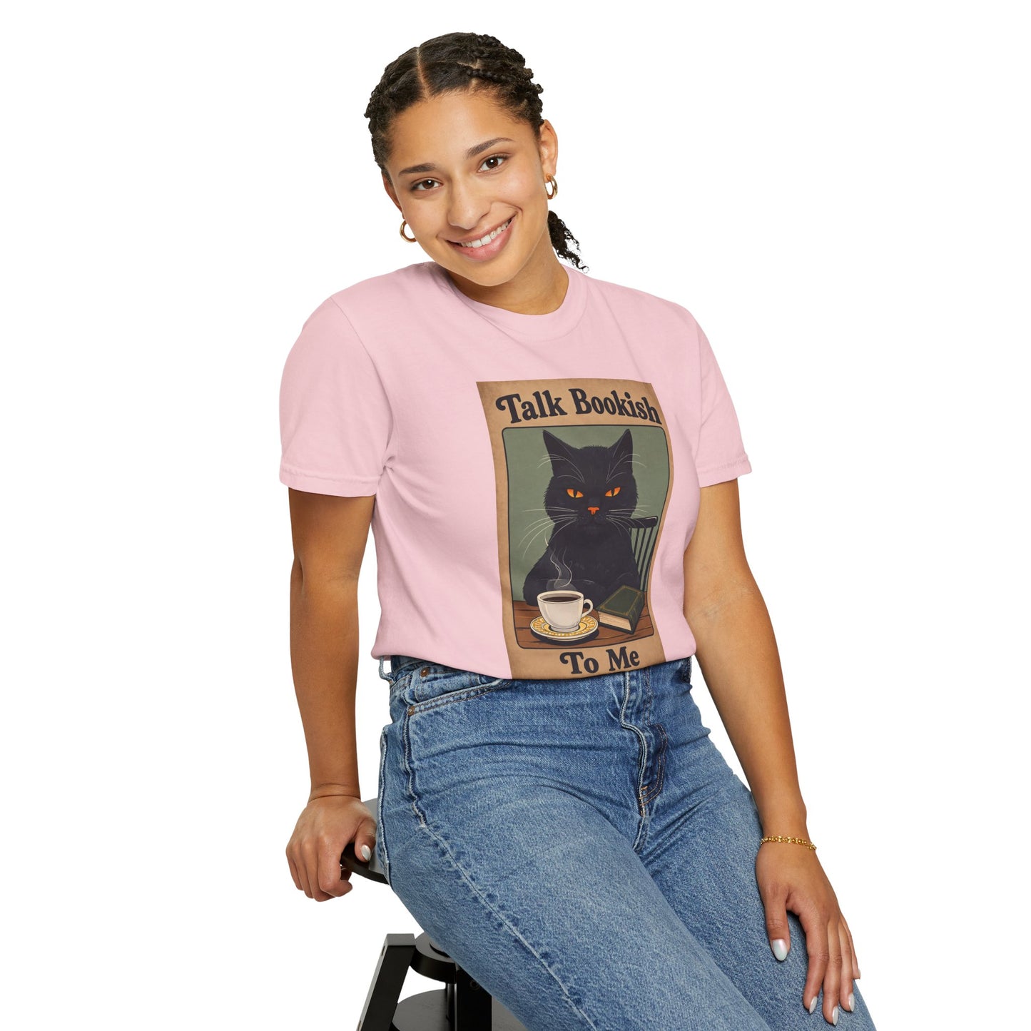 "Talk Bookish To Me" Cat T-Shirt