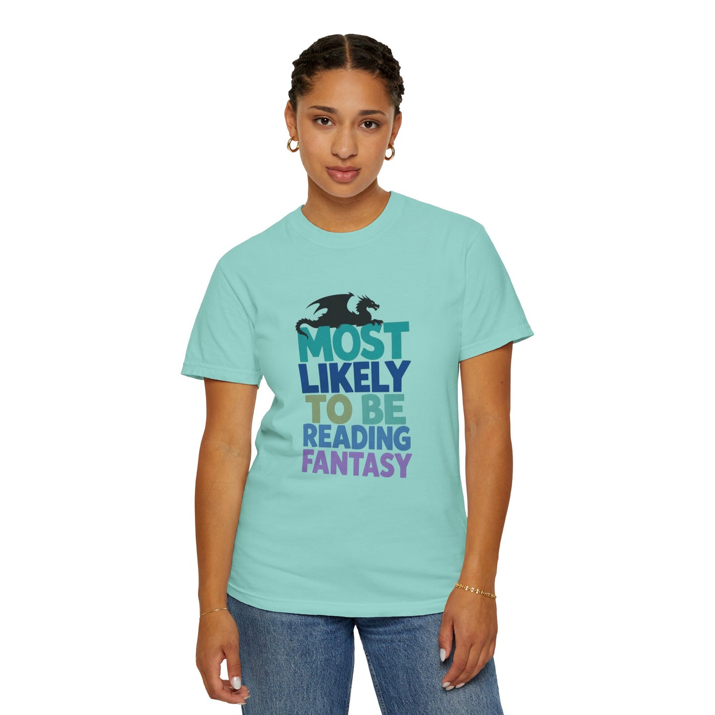Fantasy Reader T-Shirt — "Most Likely to Be Reading Fantasy" Graphic Tee