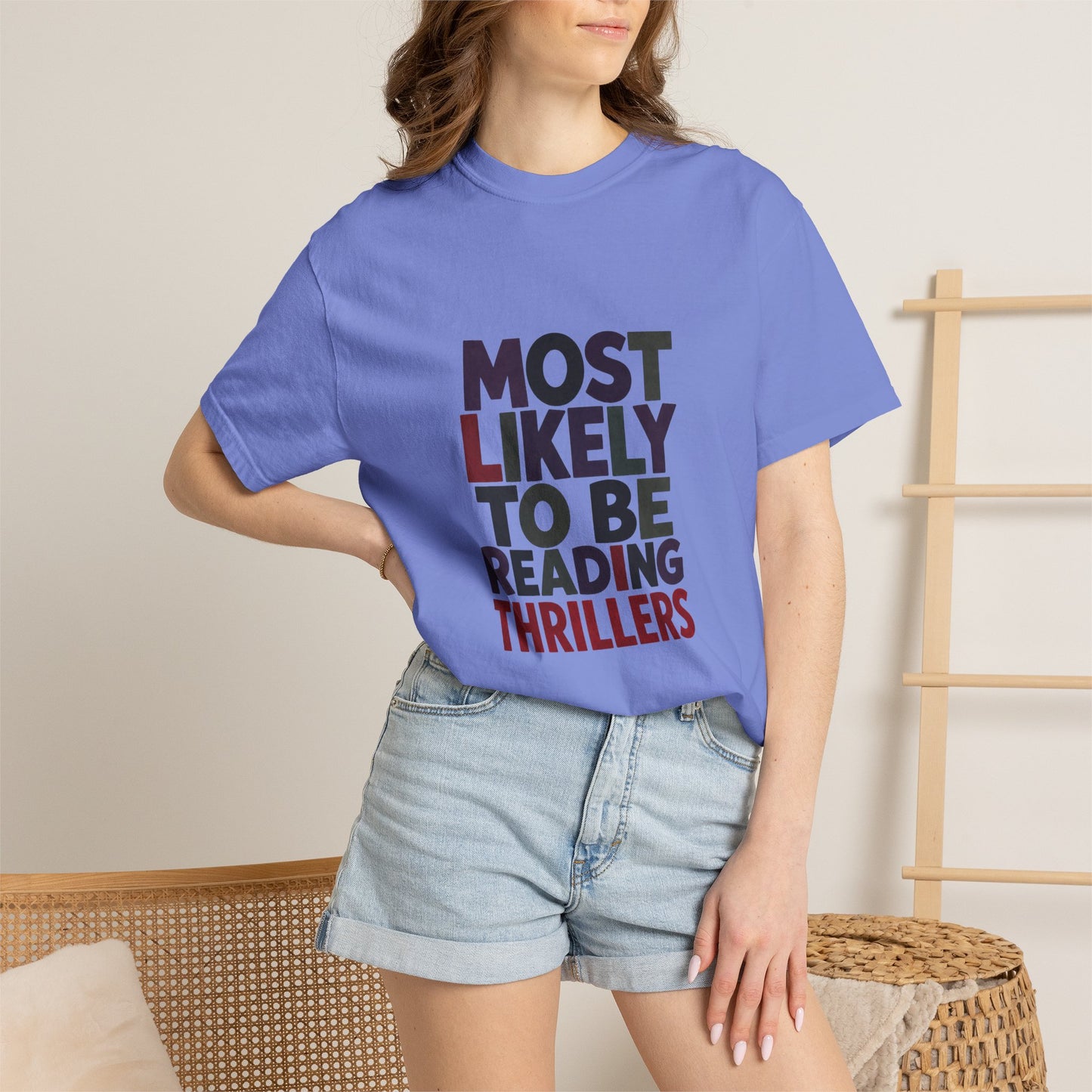 “Most Likely to Be Reading Thrillers” Graphic T-shirt
