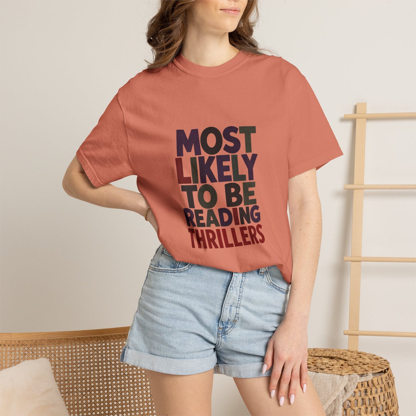 “Most Likely to Be Reading Thrillers” Graphic T-shirt