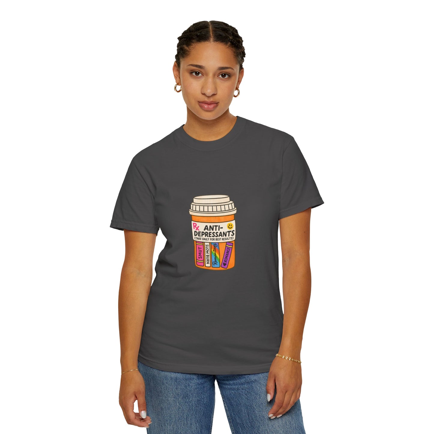 T-Shirt — "Anti-Depressants" Coffee & Books Graphic Tee