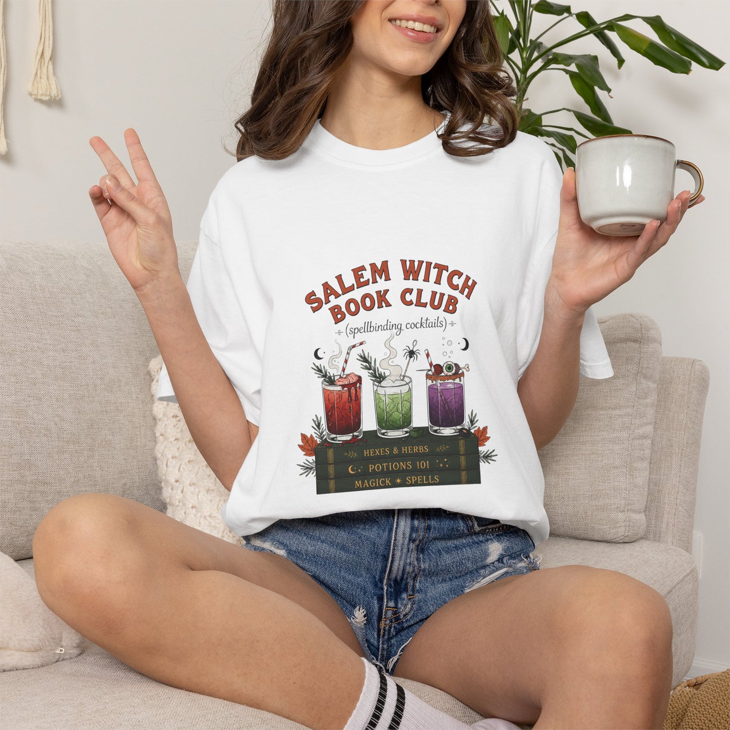 "Salem Witch Book Club" T-Shirt — Whimsical Witchy Reading Tee