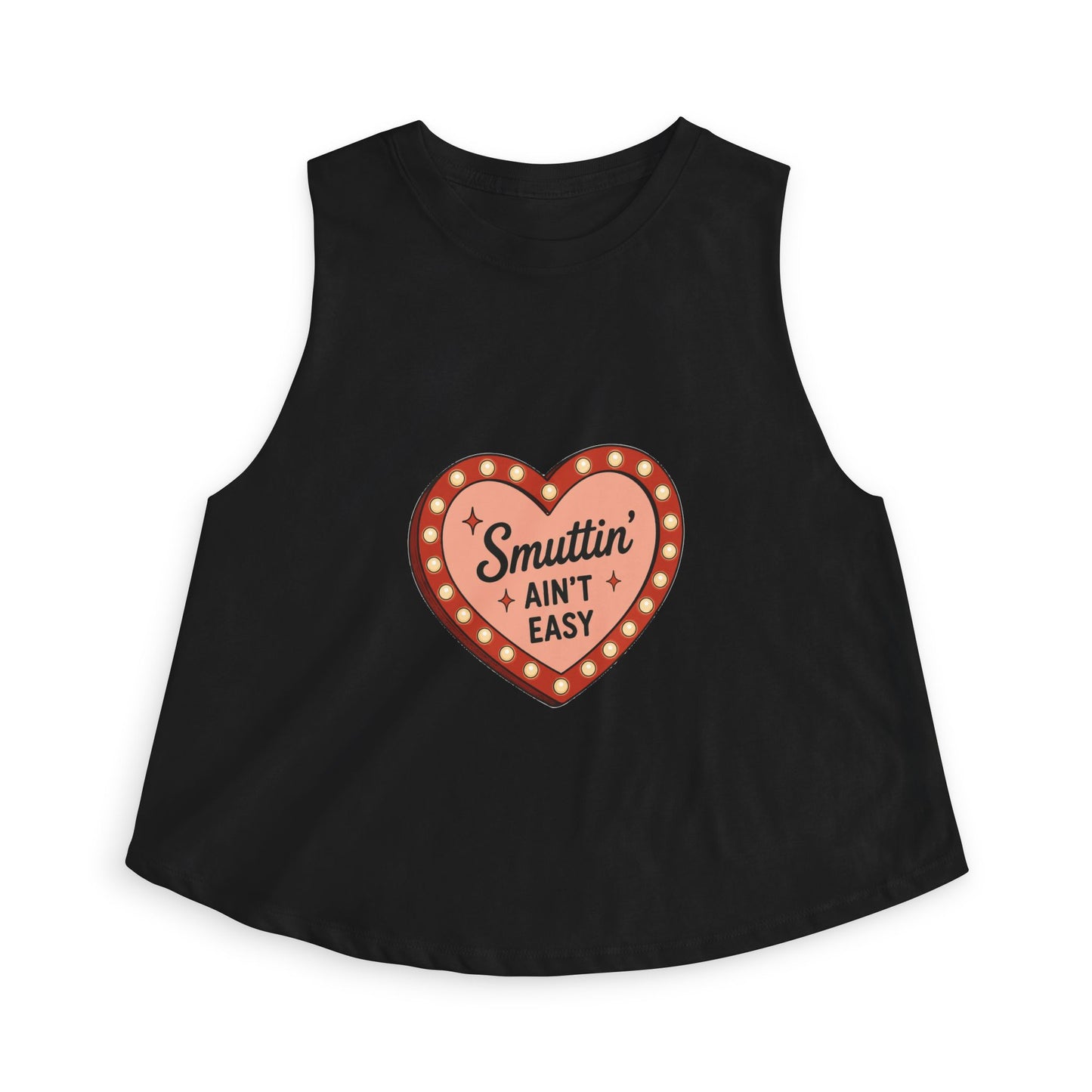 Smut Readers Crop Top — "Smuttin Ain't Easy" Retro Heart Graphic