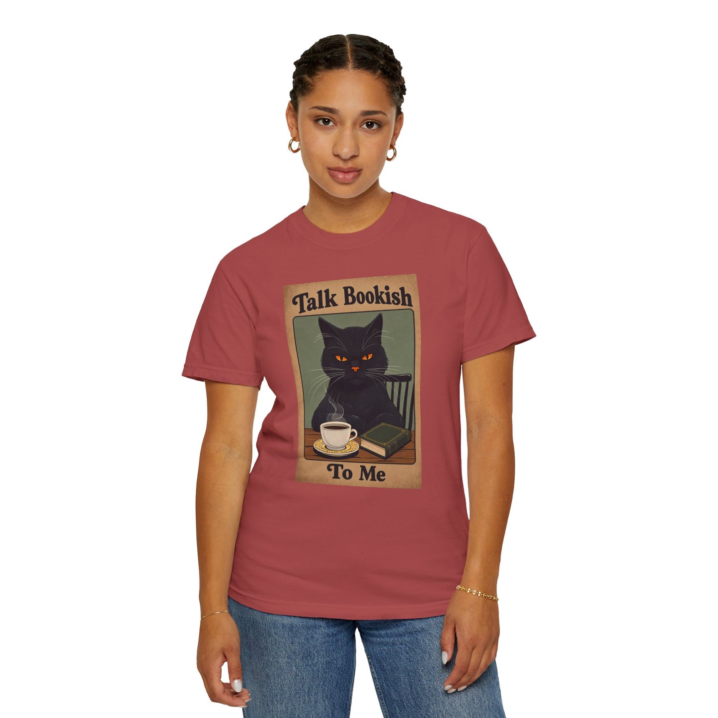 "Talk Bookish To Me" Cat T-Shirt