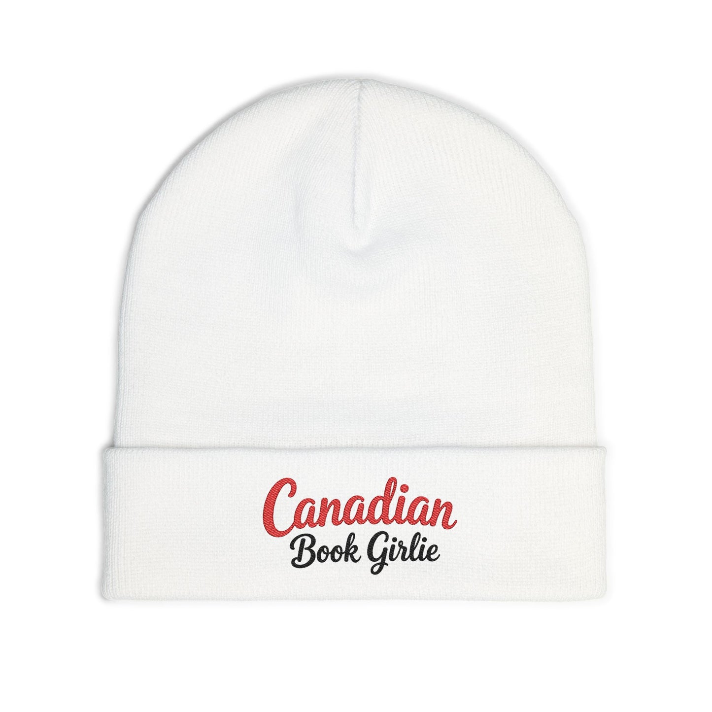 "Canadian Book Girlie" Embroidered Knit Beanie