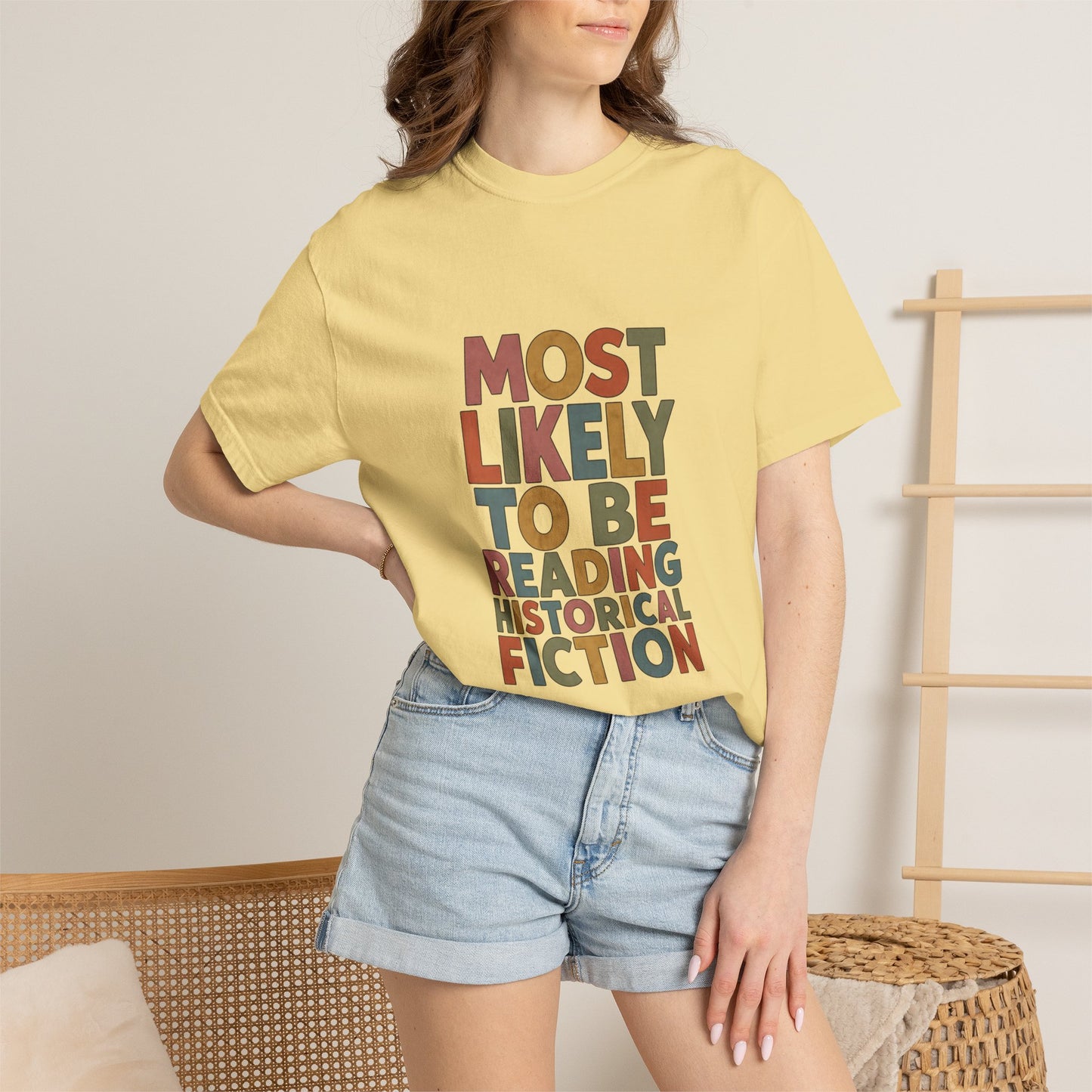 Historical Fiction Reader T-Shirt — "Most Likely to Be Reading Historical Fiction"