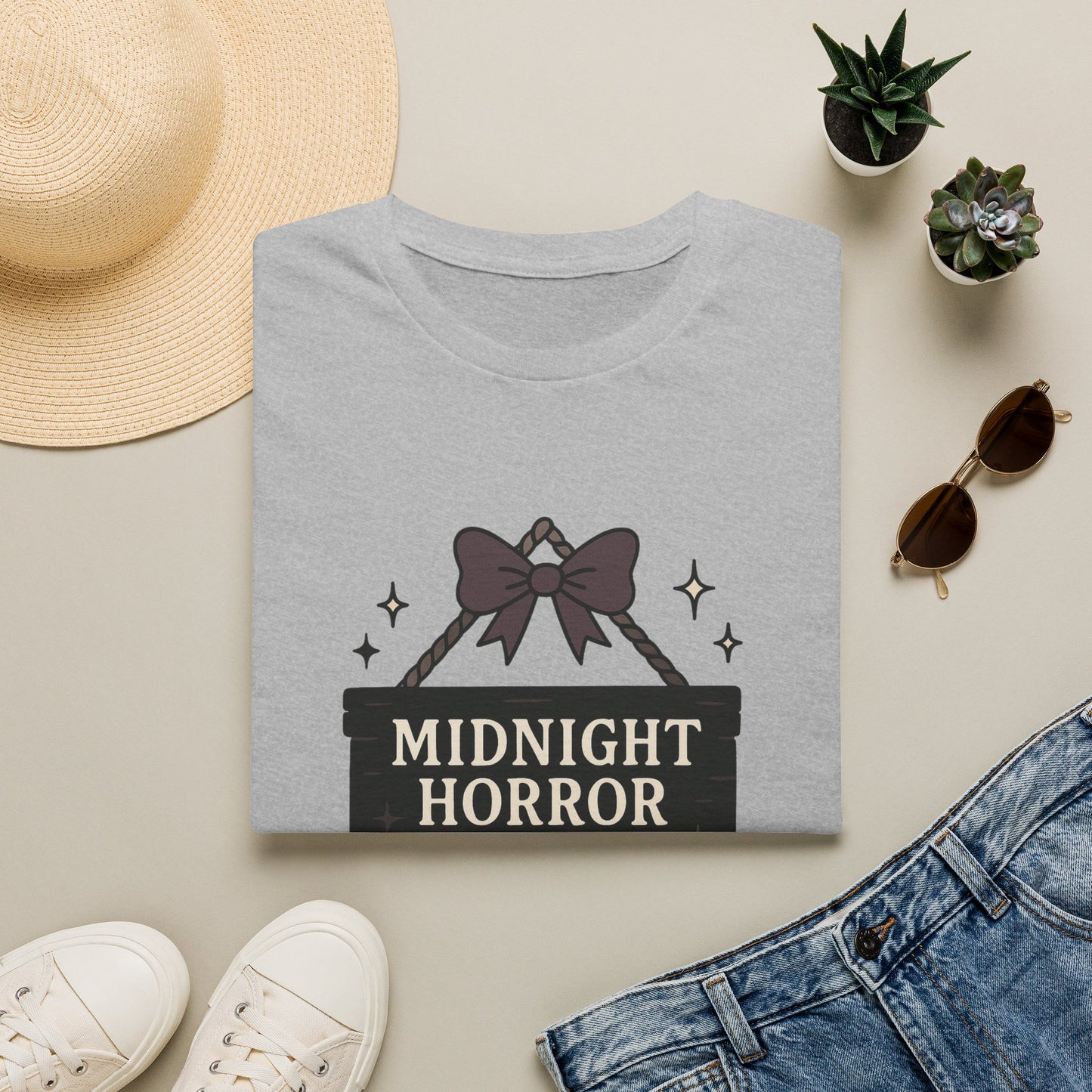Lightweight Fabric - "Midnight Horror Reader" T-Shirt — Spooky Book Lover Graphic Tee