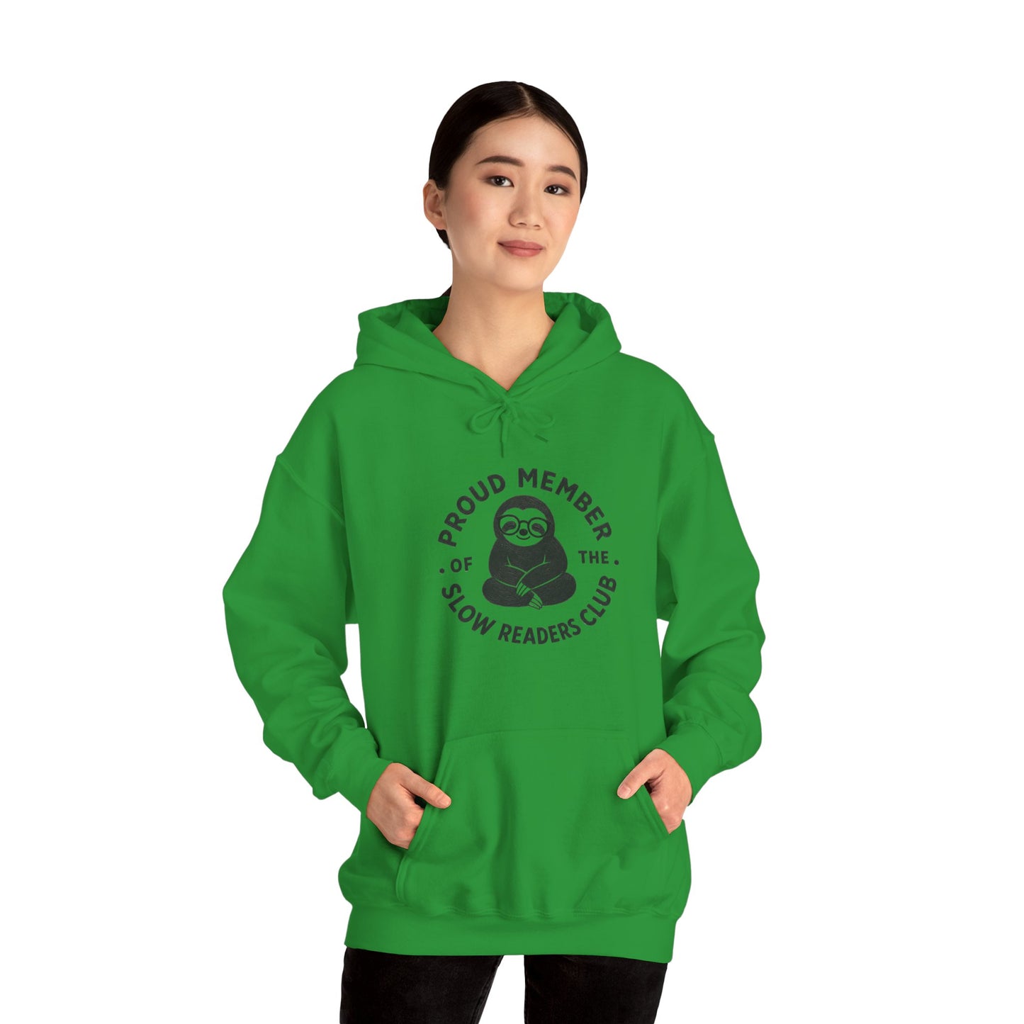 "Proud Member of the Slow Readers Club" Sloth Reading Hoodie