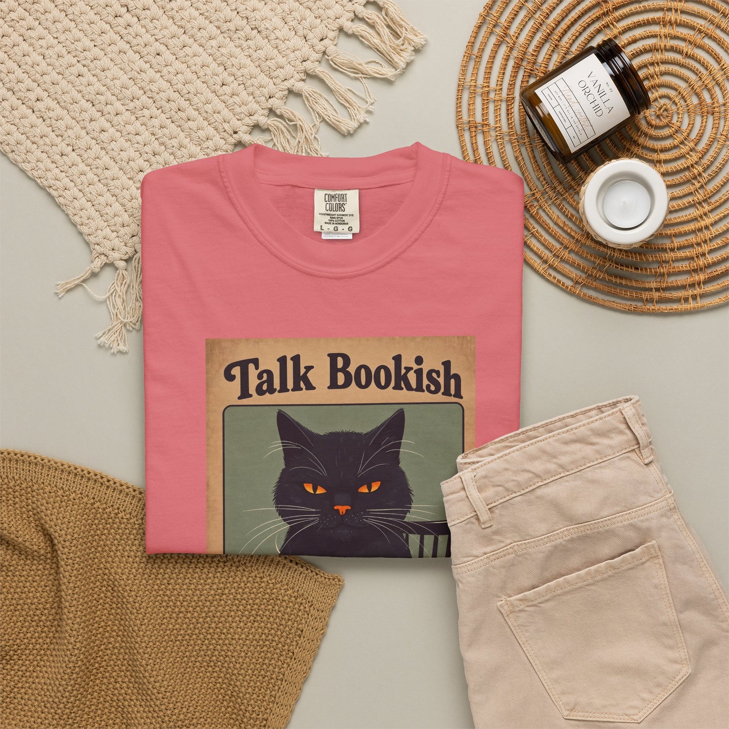 "Talk Bookish To Me" Cat T-Shirt