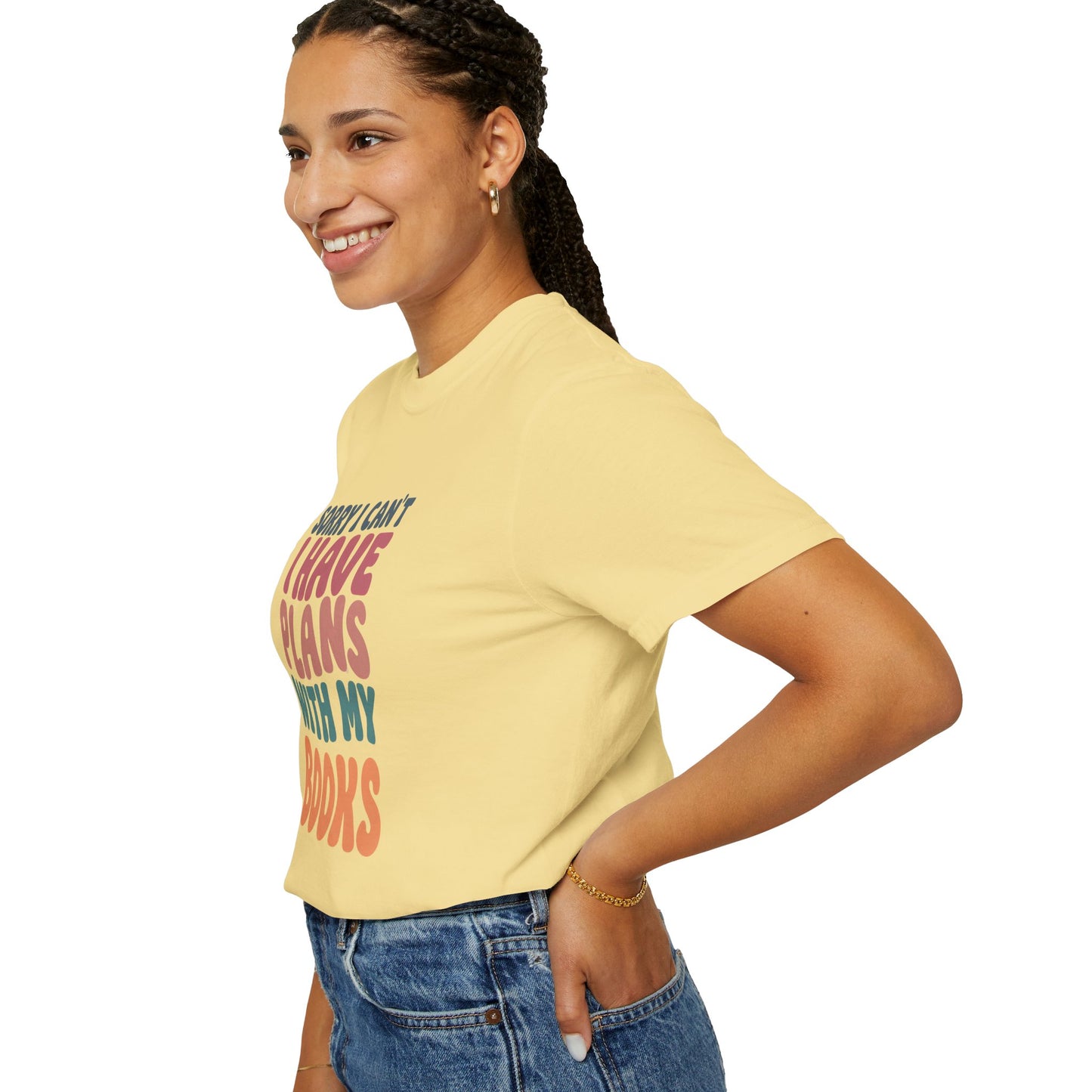 Book Lover T-Shirt — "Sorry I Can't, I Have Plans With My Books" Graphic Tee
