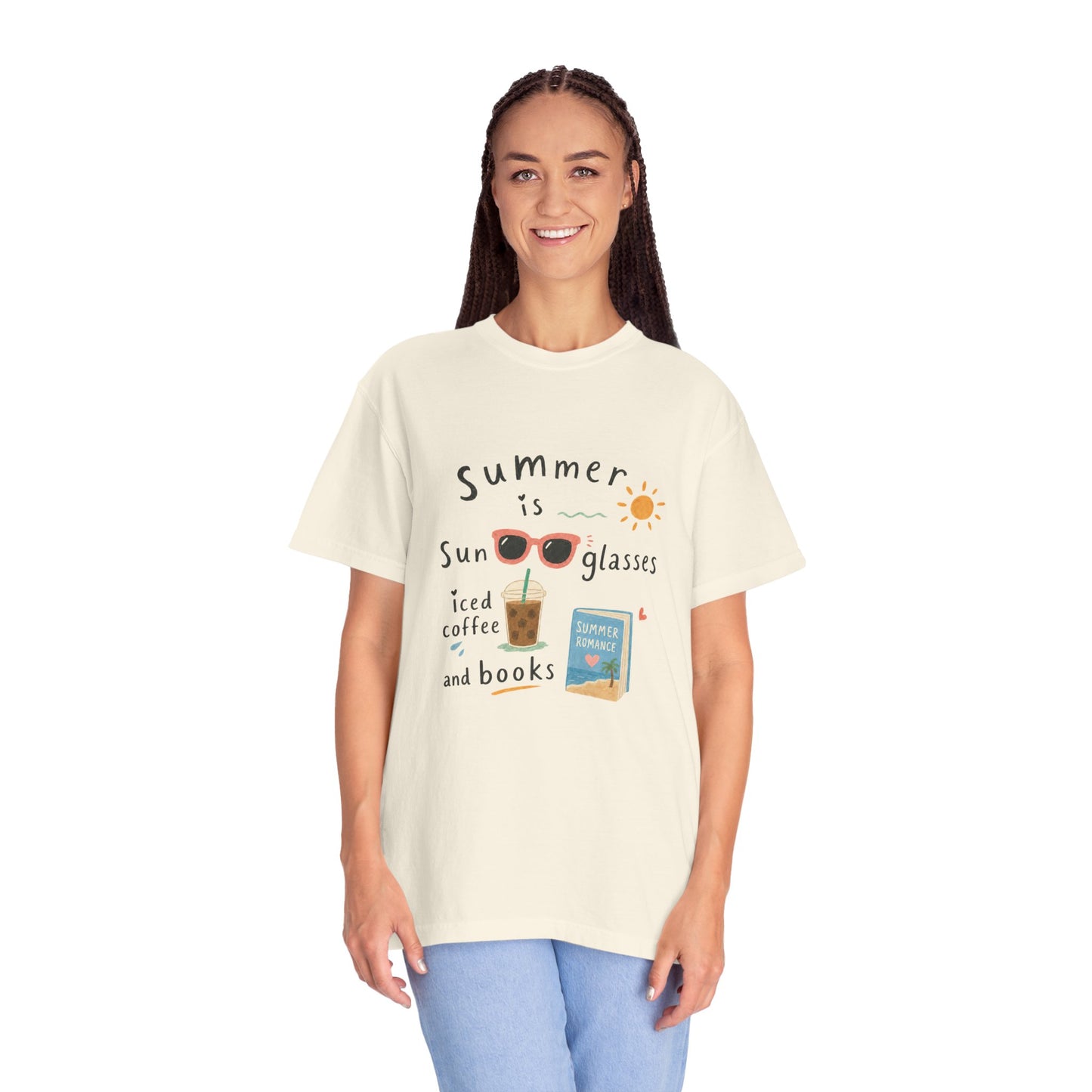 "Summer Is Sunglasses, Iced Coffee & Books" T-Shirt