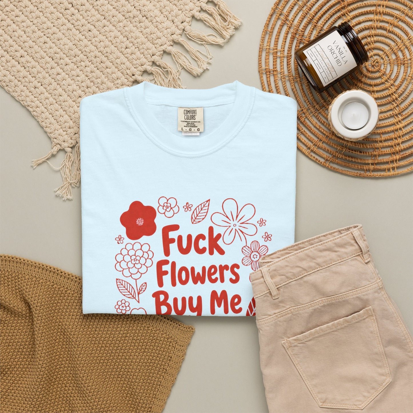 “Fuck Flowers Buy Me Books” Floral Graphic Tee