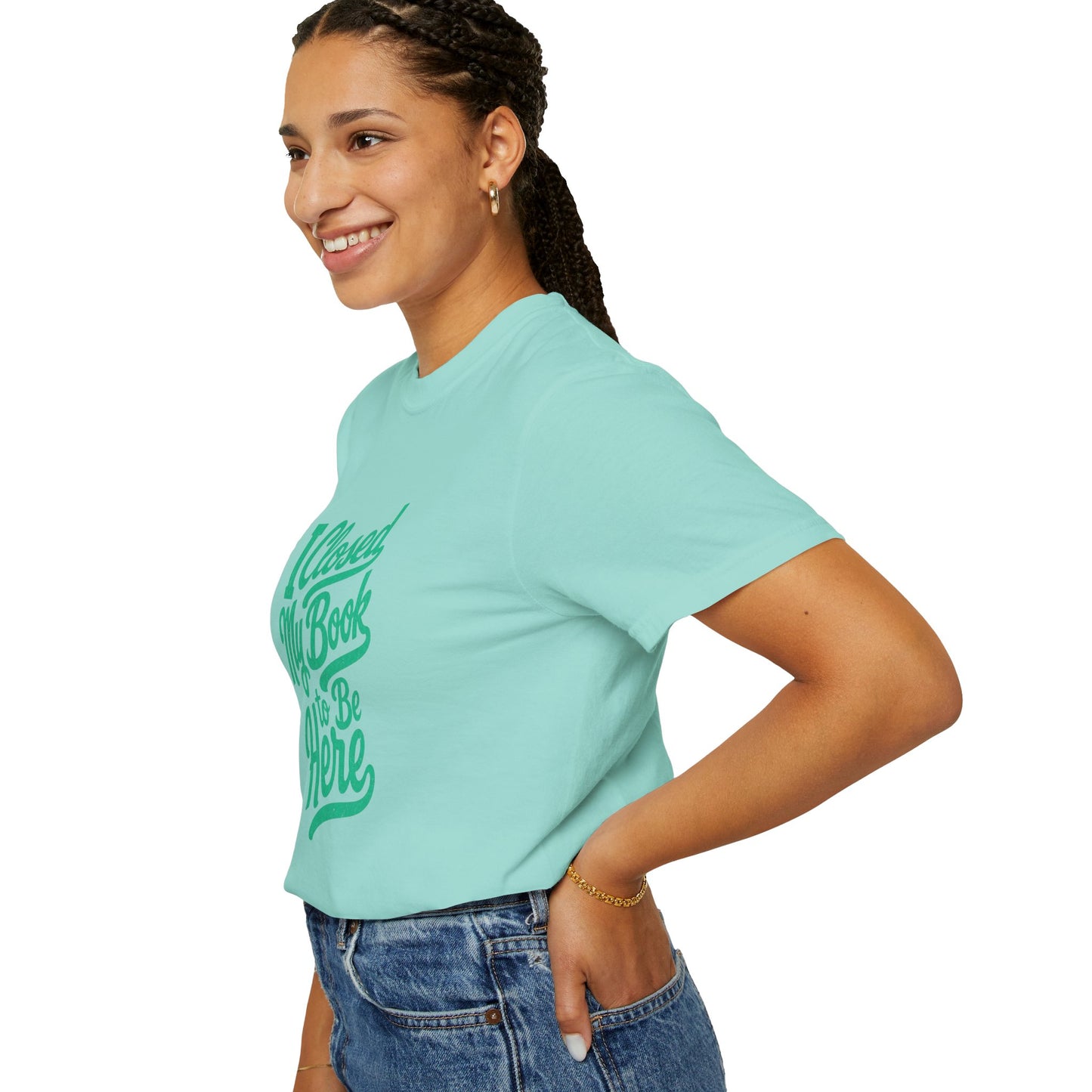 "I Closed My Book To Be Here" T-Shirt — Funny Reader Shirt for Book Lovers