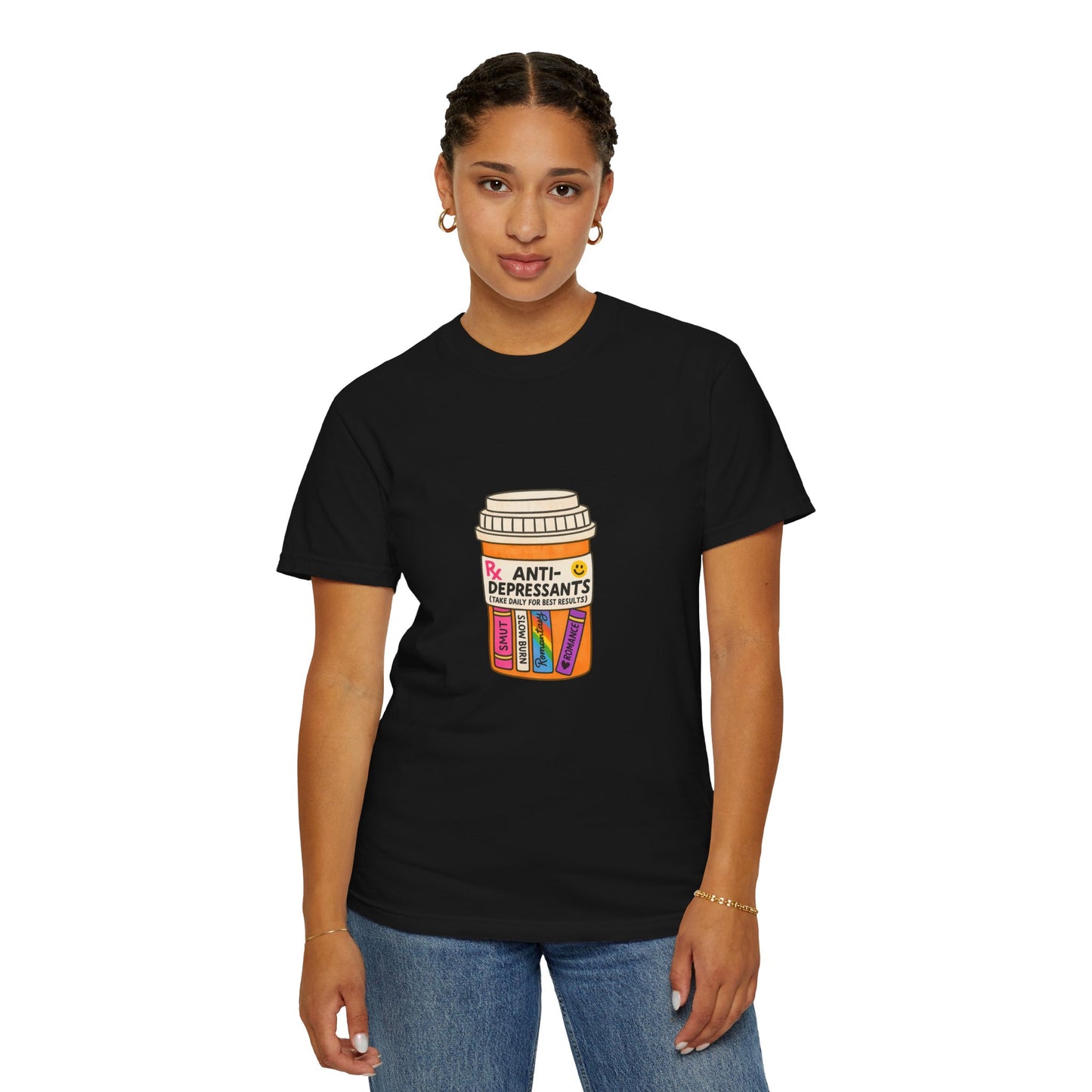 T-Shirt — "Anti-Depressants" Coffee & Books Graphic Tee