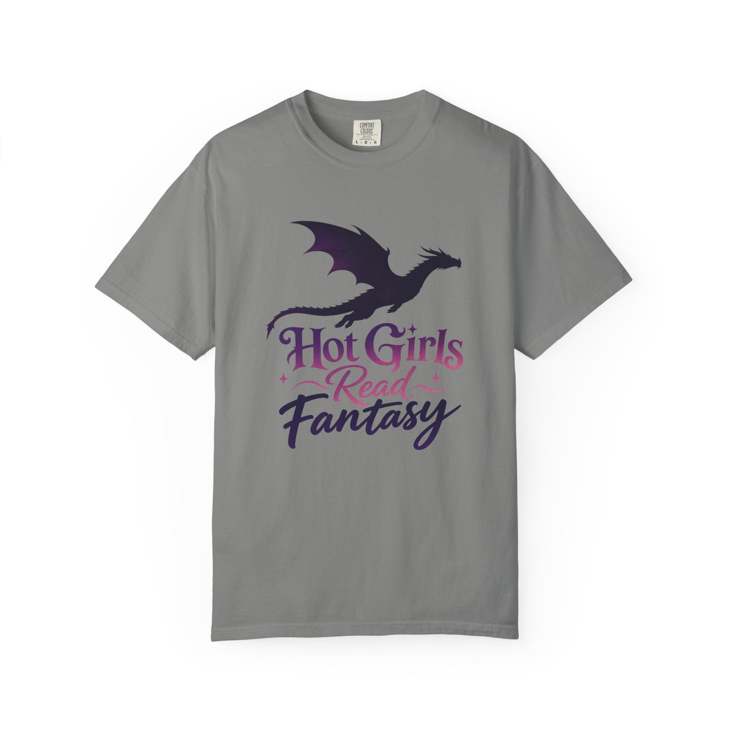 Fantasy Reader T‑Shirt — "Hot Girls Read Fantasy" Dragon Graphic